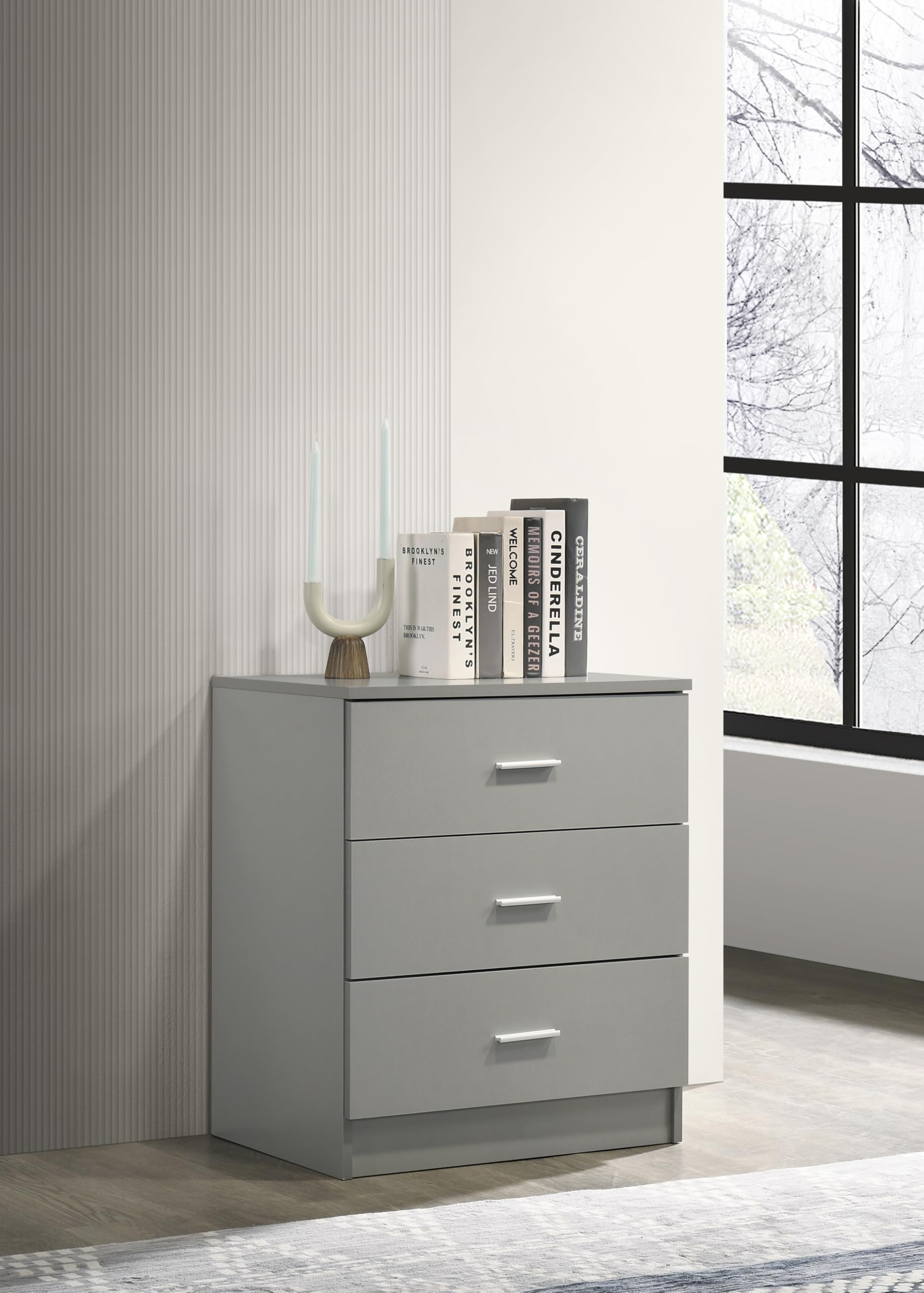 Timber Art Design Rio Costa 3 Drawer Chest of Drawers - Grey Storage Unit