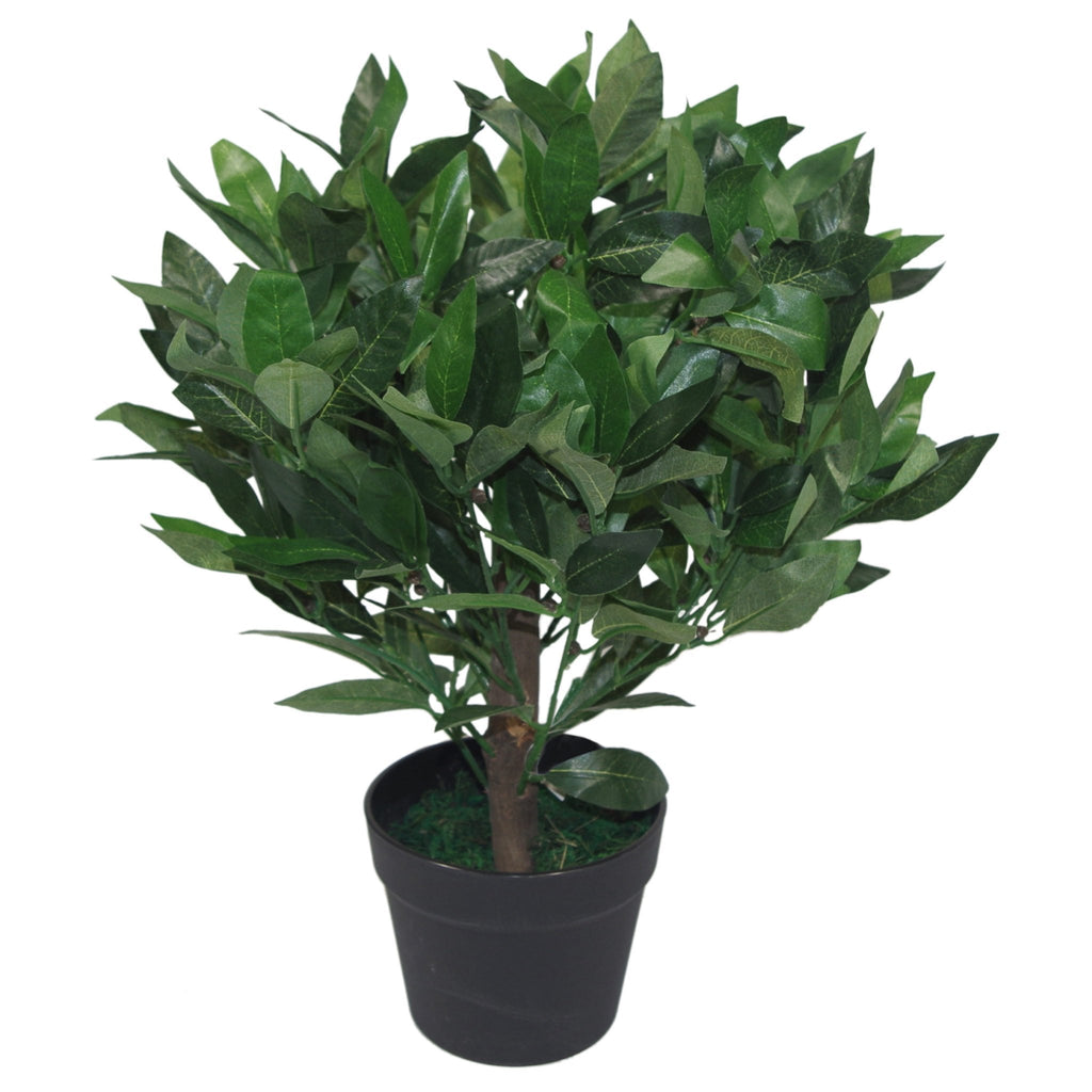 Leaf Design UK Pair of Artificial Bay Topiary Ball Trees - Green, 50cm