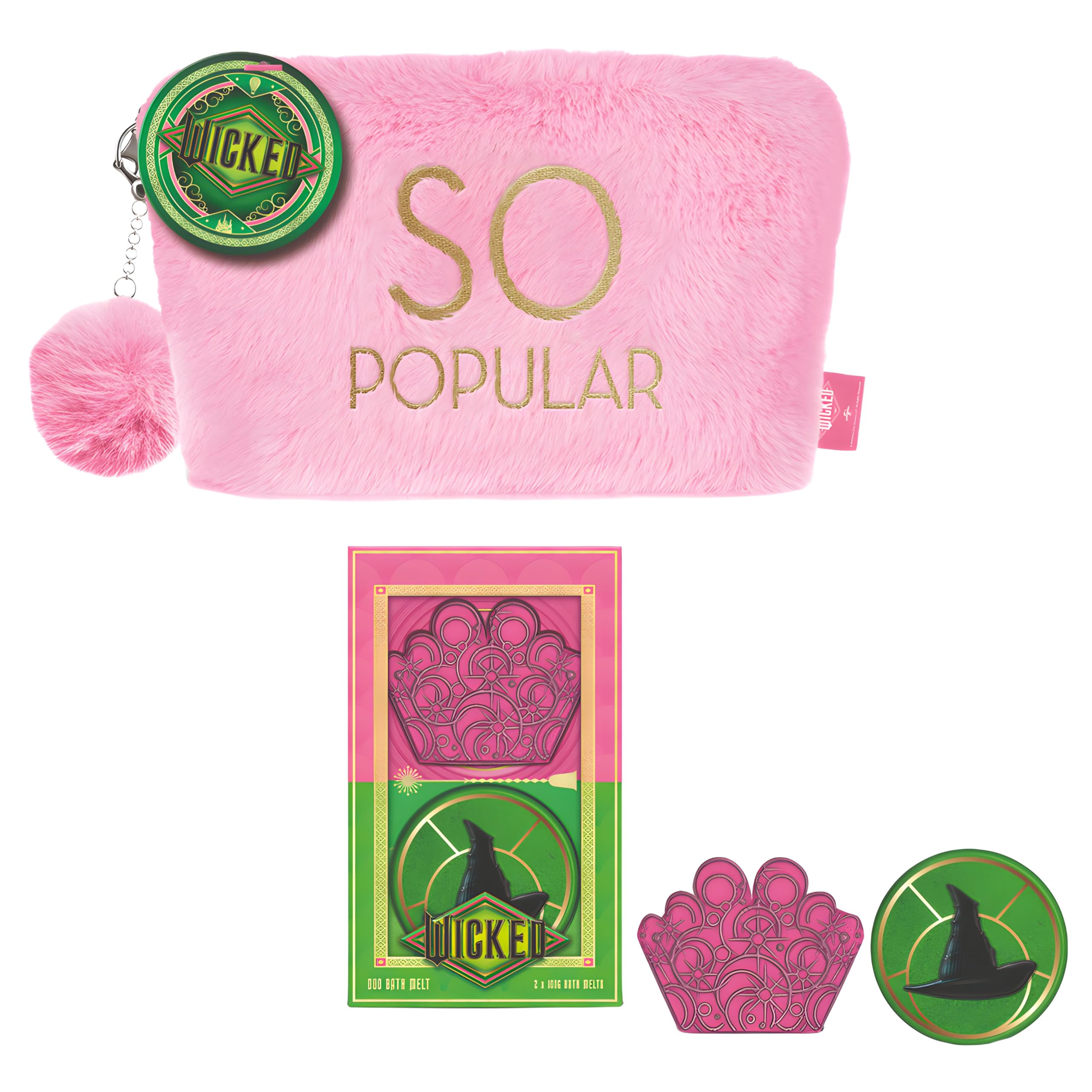 Wicked Movie Cosmetic Bag and Bath Bomb Beauty Gift Set |