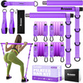 Pilates Bar Kit | Adjustable Resistance Bands Home Gym Set