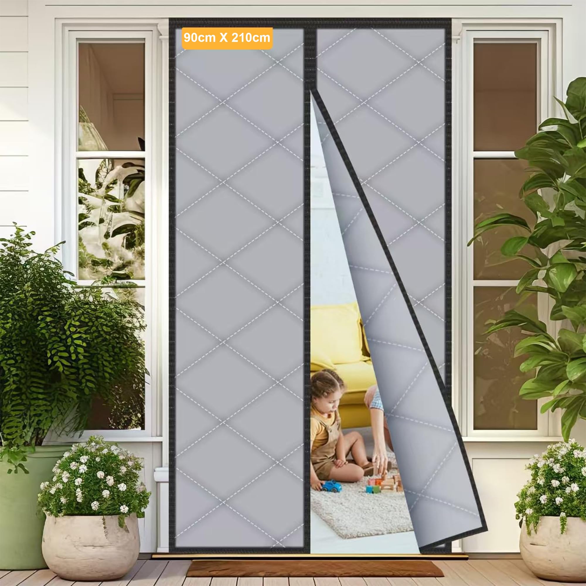 Sylken Thermal Door Curtain | 90x210cm Oxford Cloth Windproof Cover
