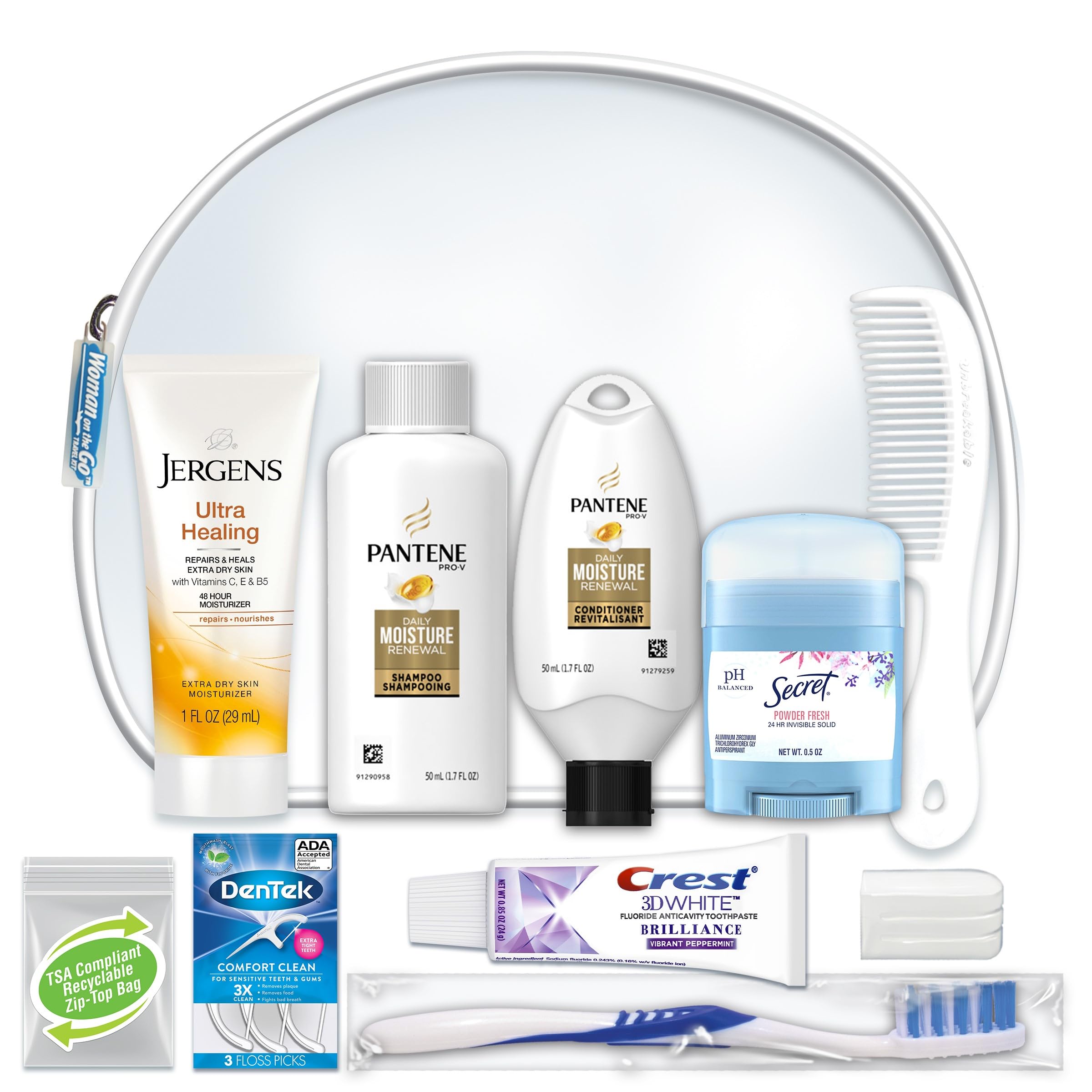Convenience Kits Women's Pantene Deluxe 9-Piece TSA Travel Kit