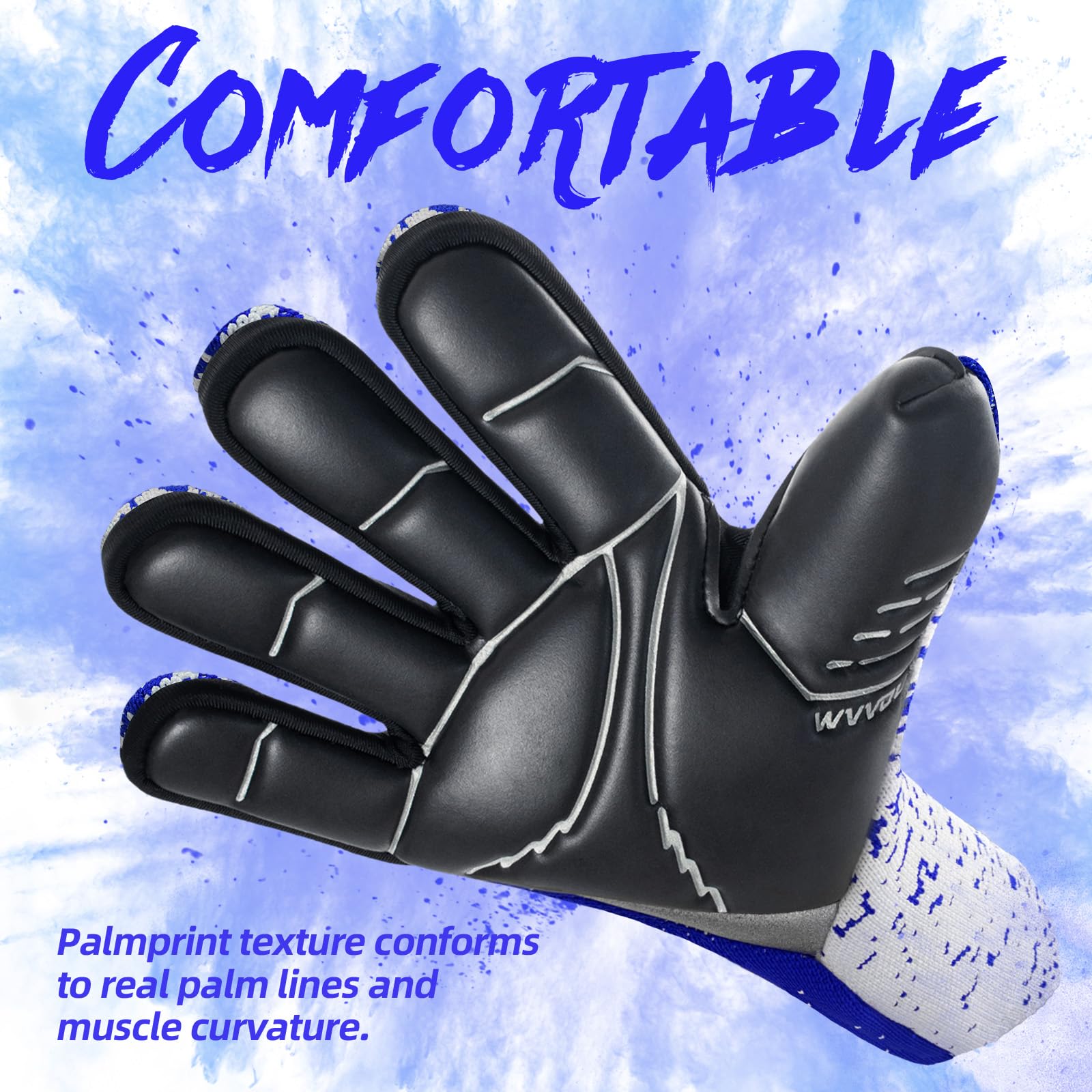 WVVOU Goalkeeper Gloves | Breathable Soccer Goalie Gloves with 4+3mm Grip