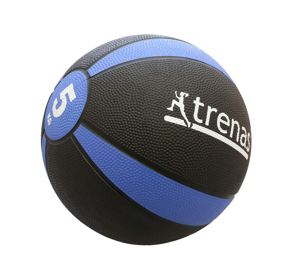 TRENAS PRO Rubber Medicine Ball – 5 KG Non-Slip Weighted Gym Ball