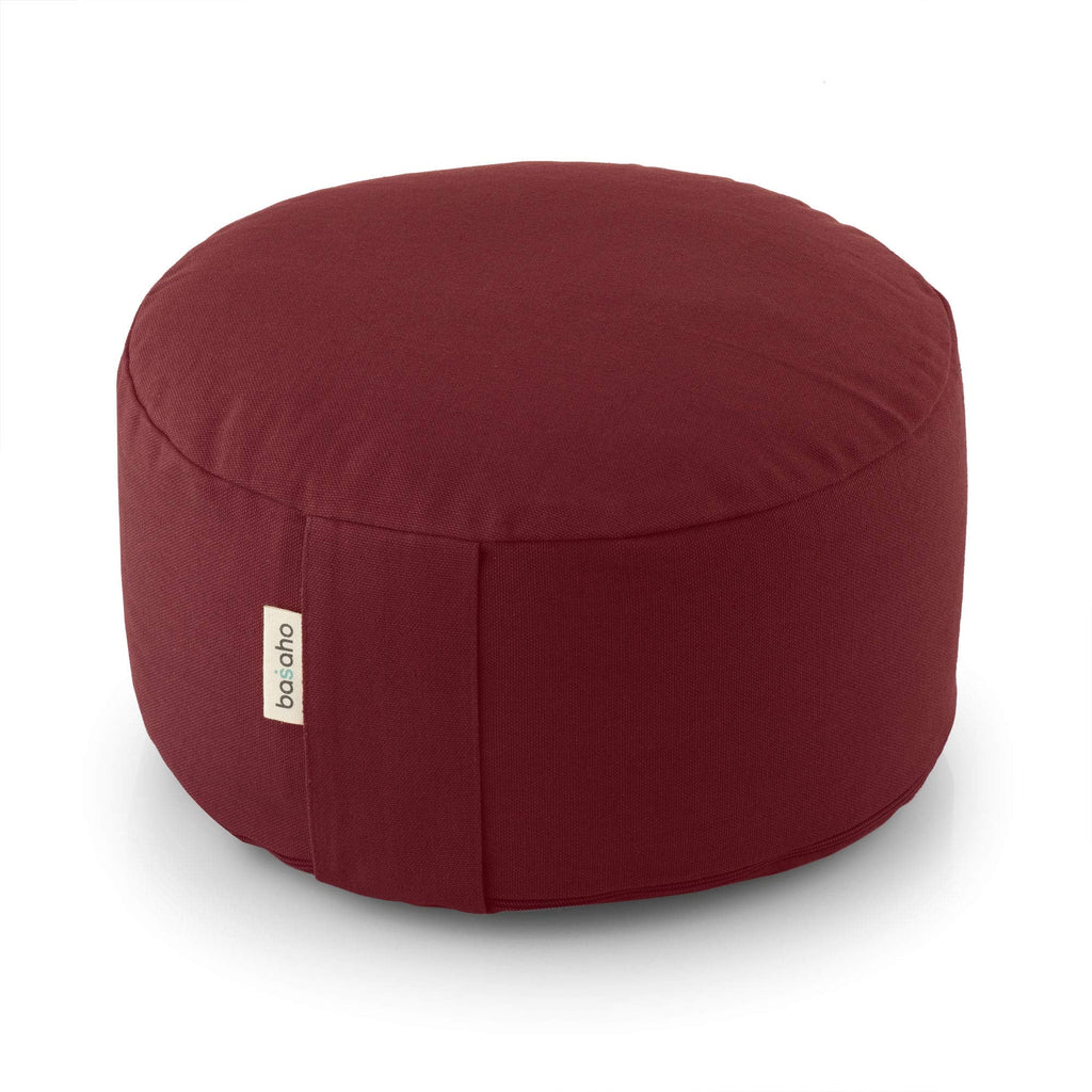 basaho Zafu Meditation Cushion | Organic Cotton Buckwheat - Tibetan Maroon