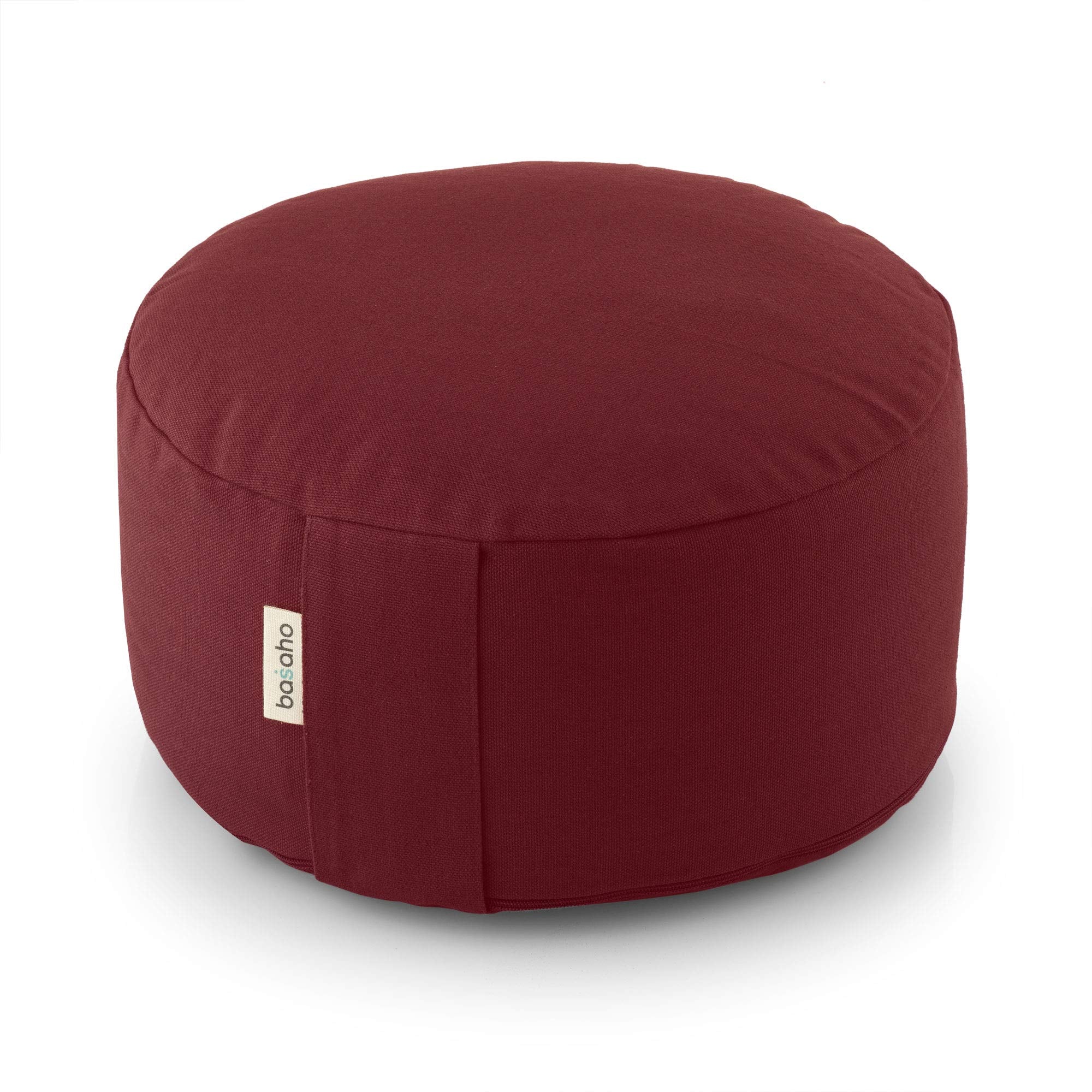basaho Zafu Meditation Cushion | Organic Cotton Buckwheat - Tibetan Maroon