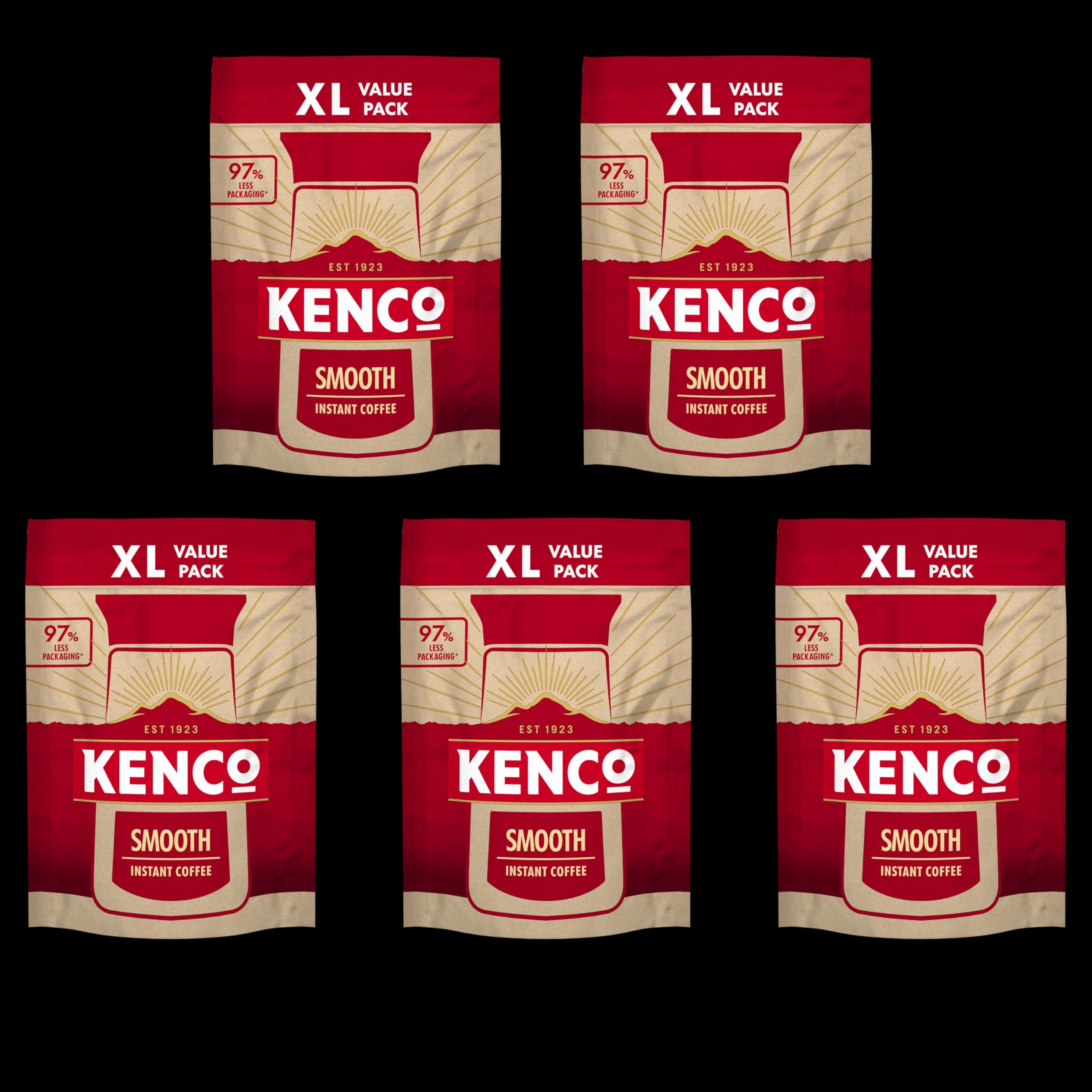 Kenco Smooth Medium Roast Instant Coffee Paper Refill - 300g (Pack of 5)