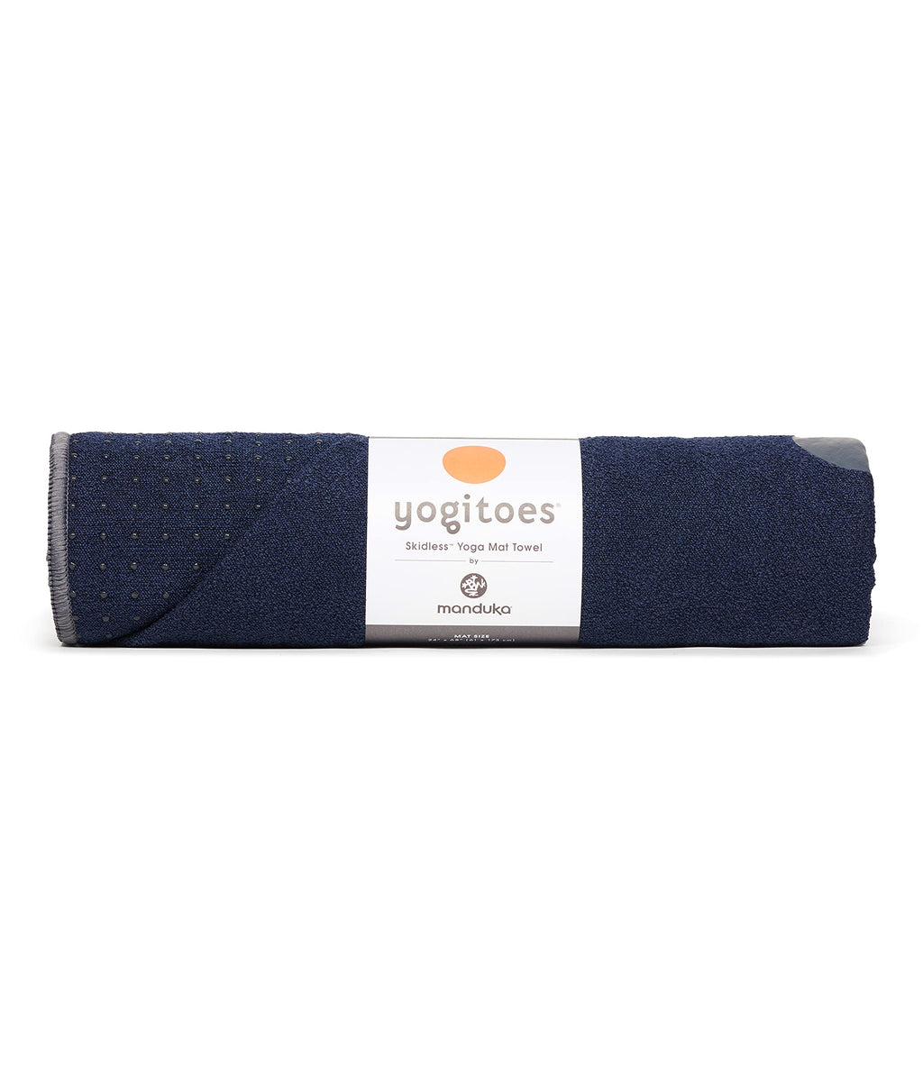 Manduka Yogitoes Non-Slip Yoga Towel – Quick Dry & Eco-Friendly, Midnight
