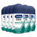 Sanex Men Sensitive Antiperspirant Roll-On Deodorant - 6x50ml Bulk Pack