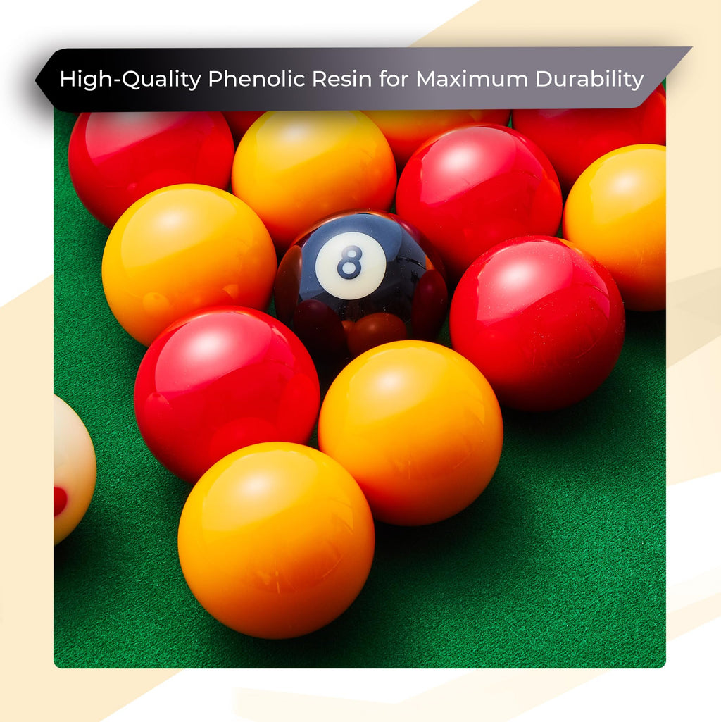 Cue-King Phenolic Resin Pool Balls Set - 2" Red & Yellow Grade AA