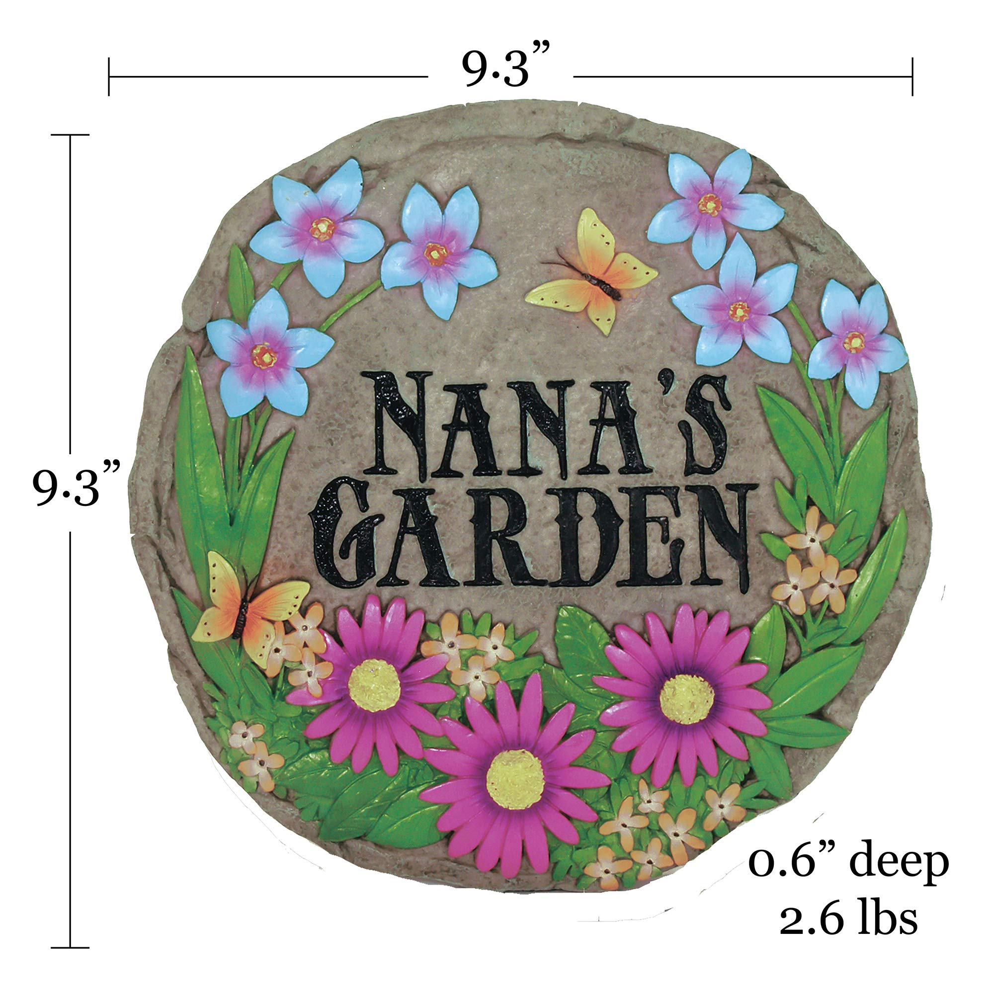 Spoontiques Nana's Garden Stepping Stone - Hand-Painted Resin Wall Plaque