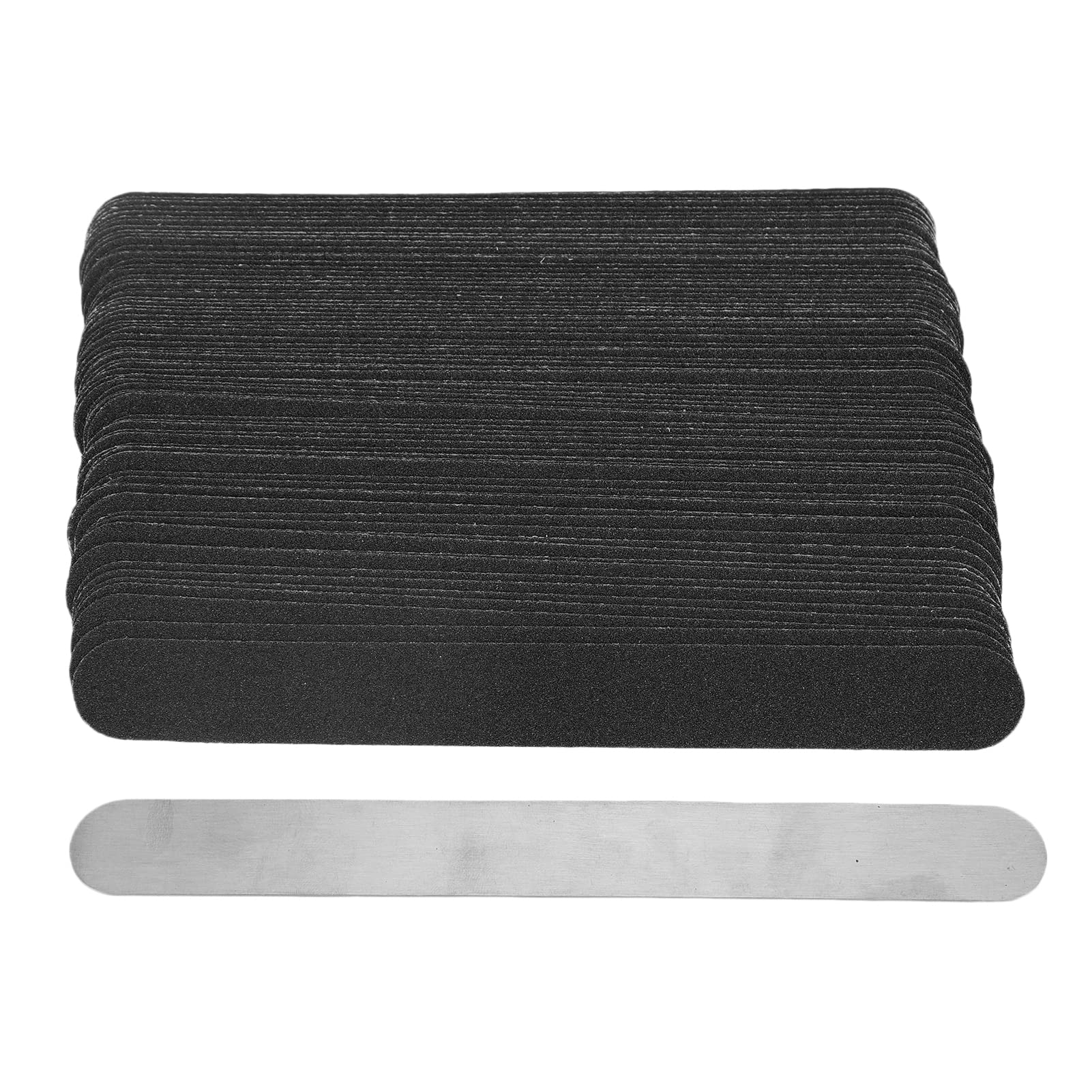 100pc Nail File Strip Kit with Stainless Steel Base Plate