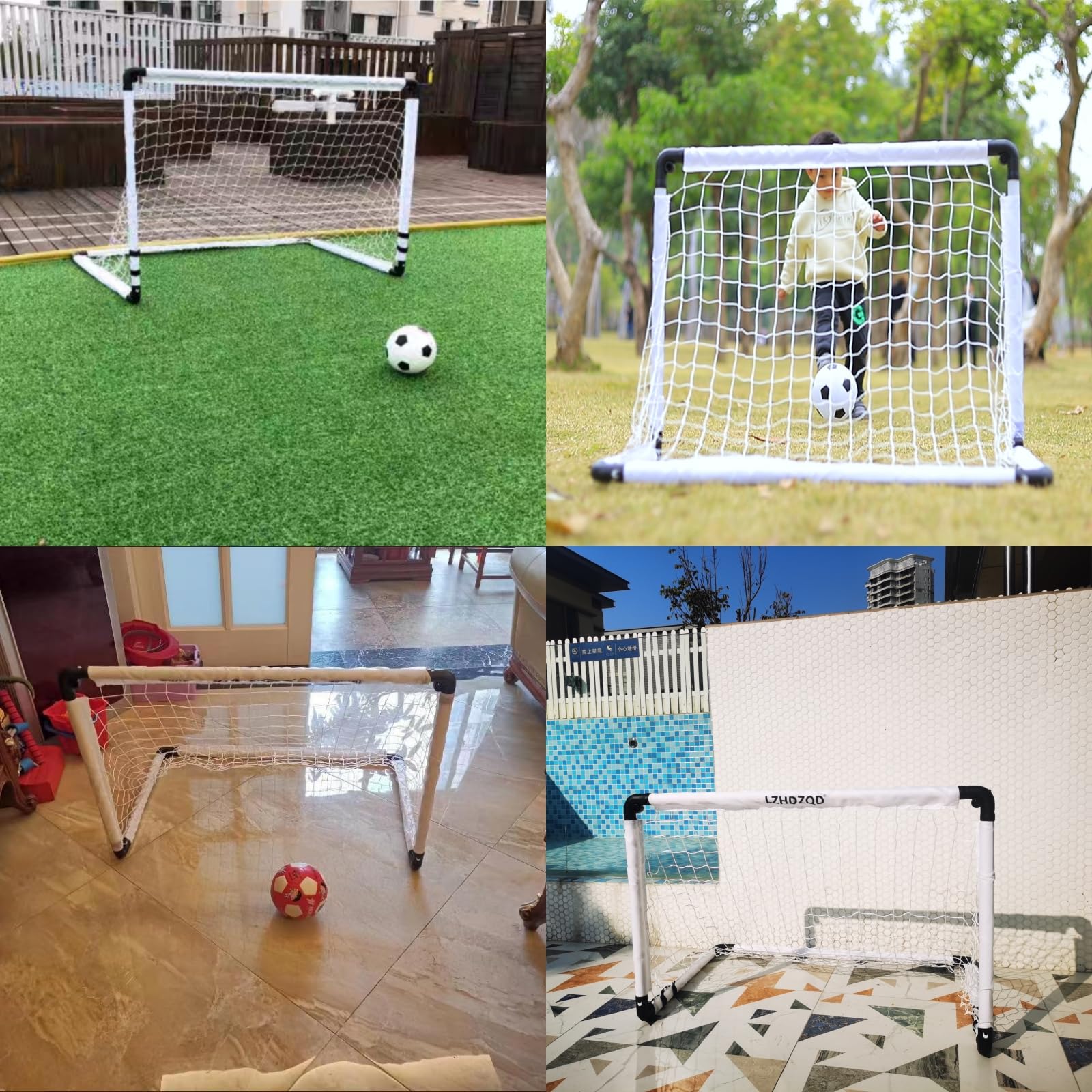 LZHDZQD Kids Football Goal Set - 115x80cm Foldable Garden Soccer Net