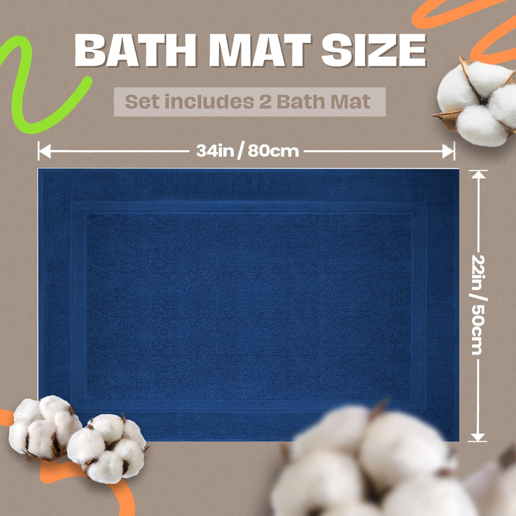 Infinitee Xclusives Cotton Bath Mat 86 x 55 cm - Bathroom Mat - 2-Pack