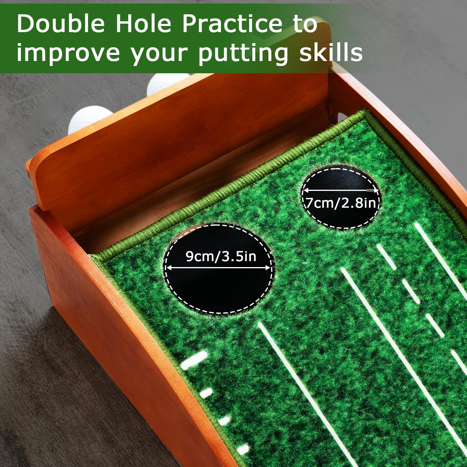 Golf Putting Mat with Auto Ball Return - Indoor Practice Green