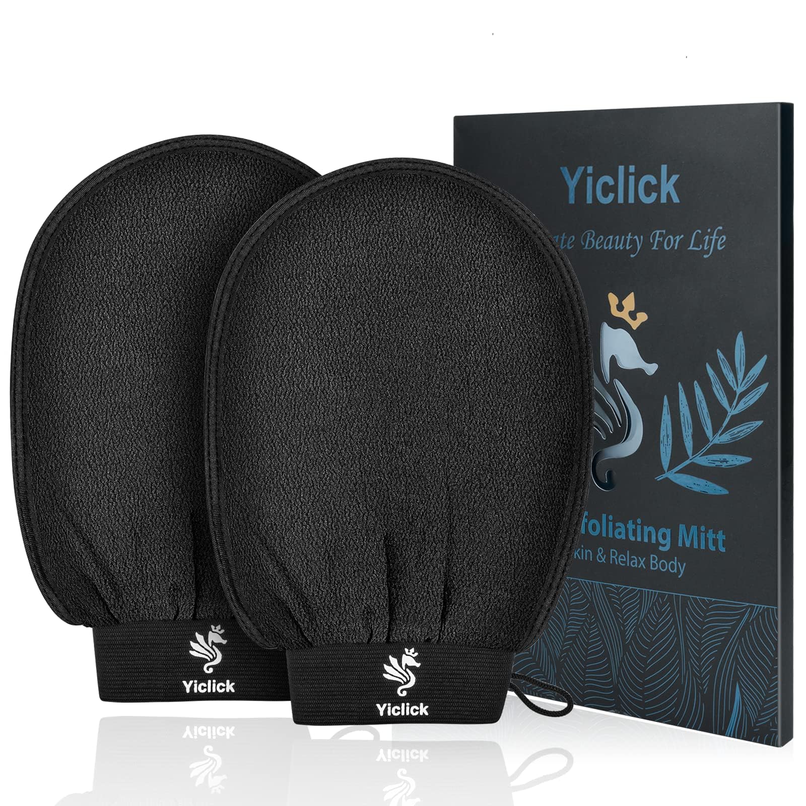 Korean Exfoliating Mitts – 2 Pcs Body Scrub Gloves for Dead Skin