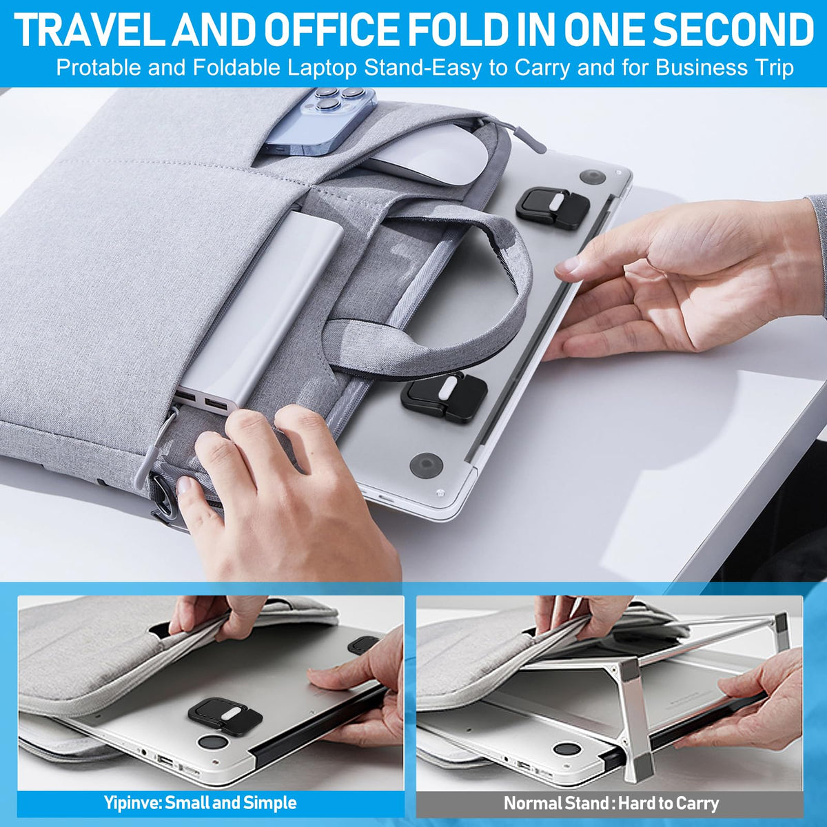 Laptop Stand 2PCS, Foldable Laptop Stand, Invisible Computer Stand, Laptop Feet, Keyboard Lift, Foldable Ergonomic Desktop Stand, Keyboard Stands - image 3
