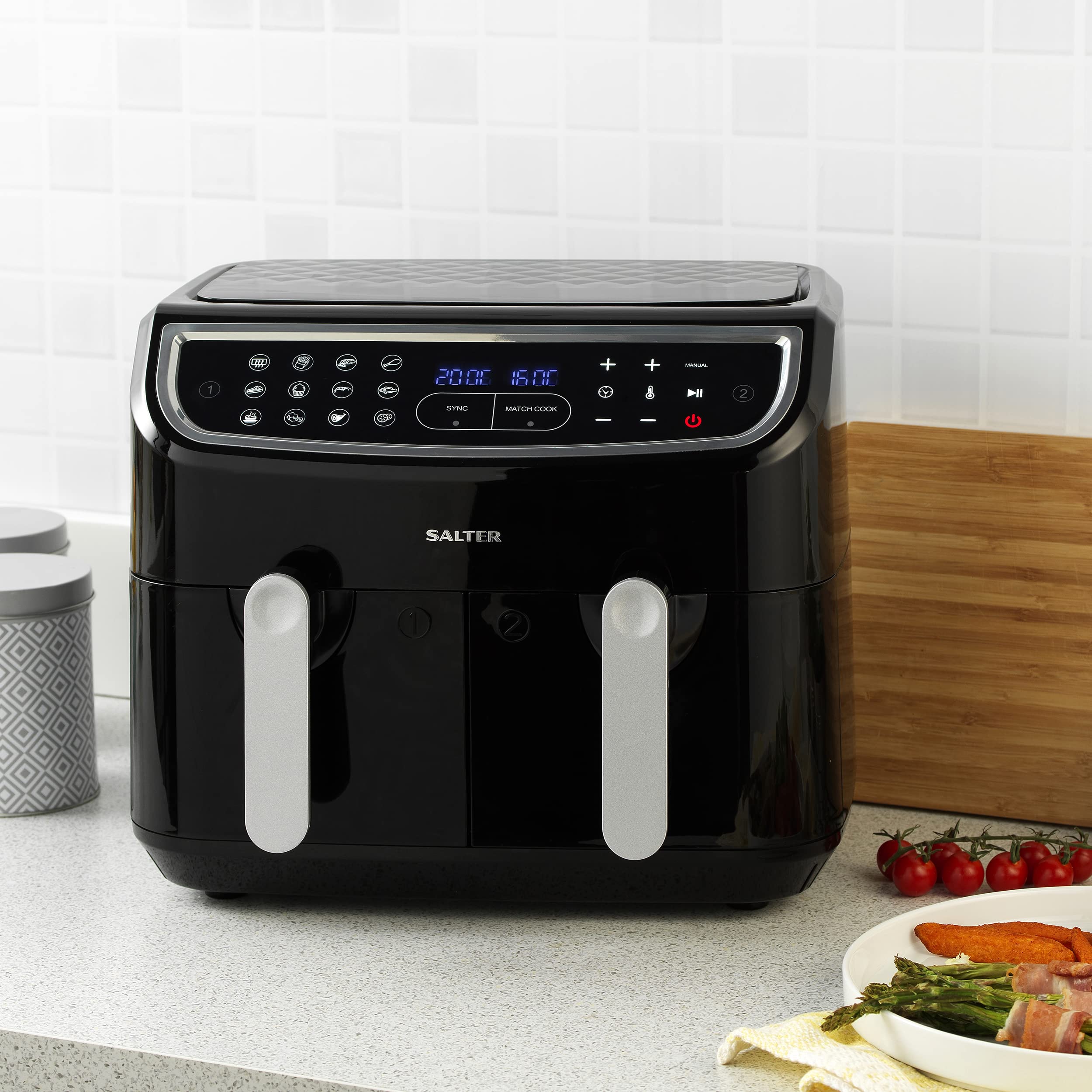 Salter EK4548 Dual Air Fryer – 8.2L Double Drawer with 12 Presets