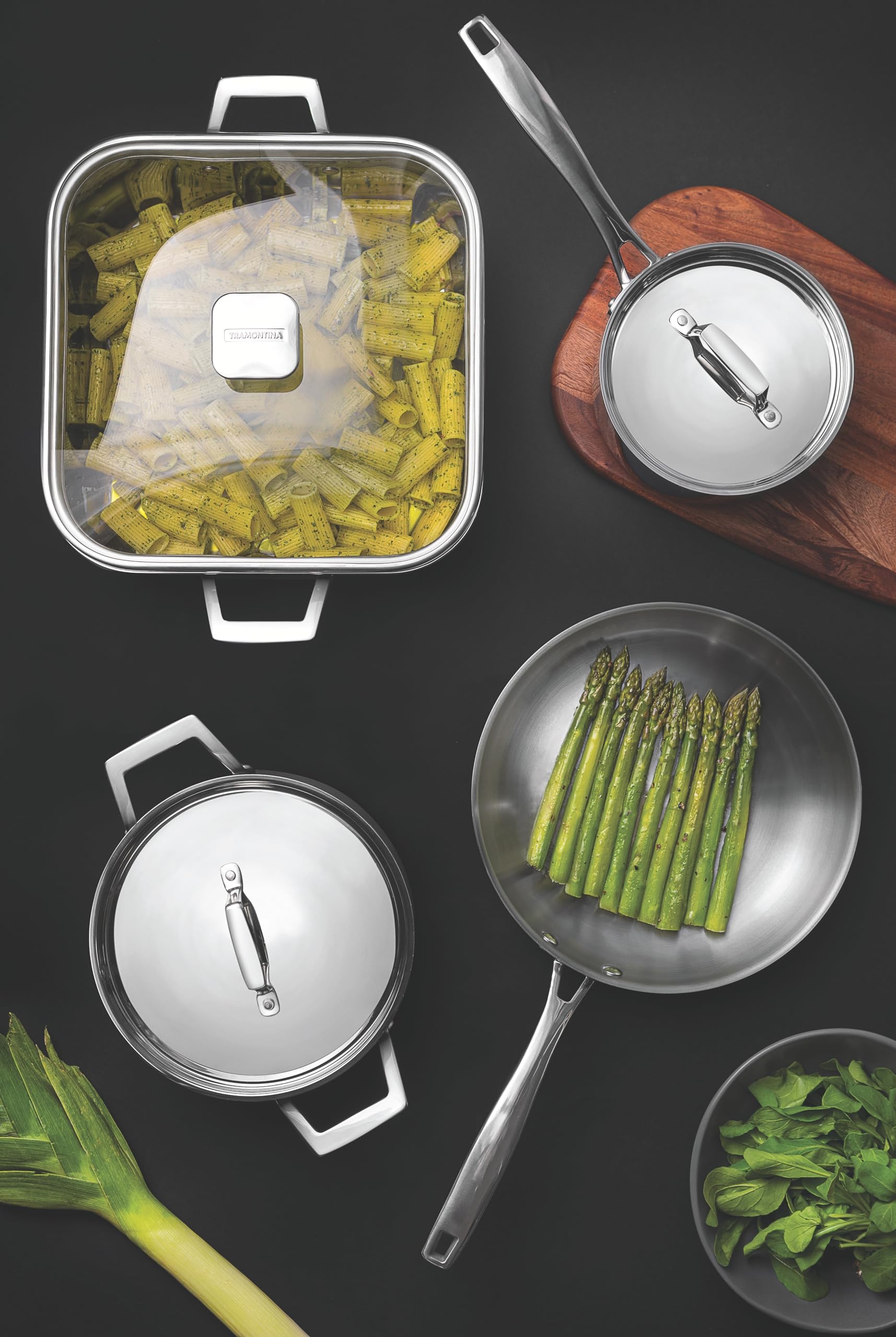 Tramontina Grano Stainless Steel Frying Pan | 26cm Tri-Ply Induction