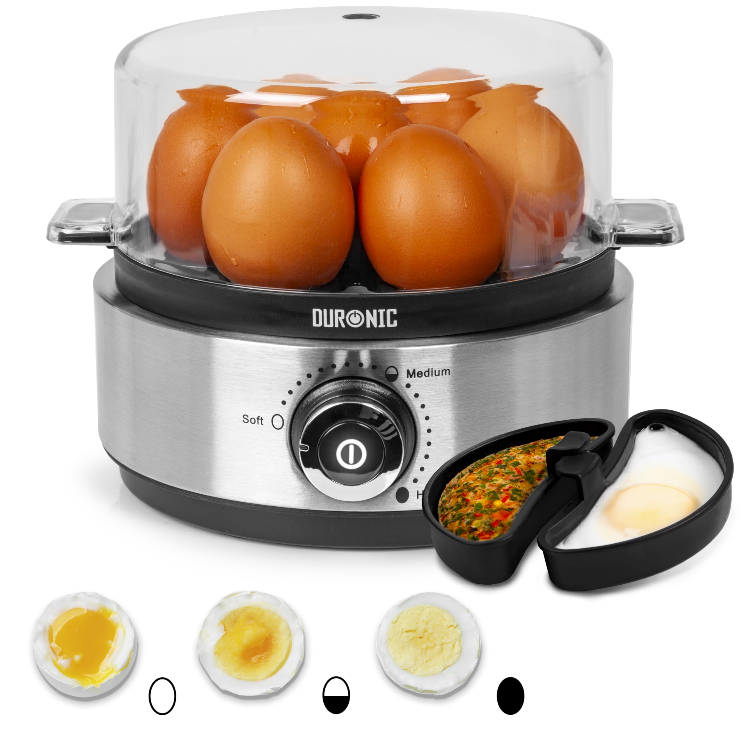 Duronic EB40 BK Electric Egg Boiler & Poacher - 7 Egg Capacity