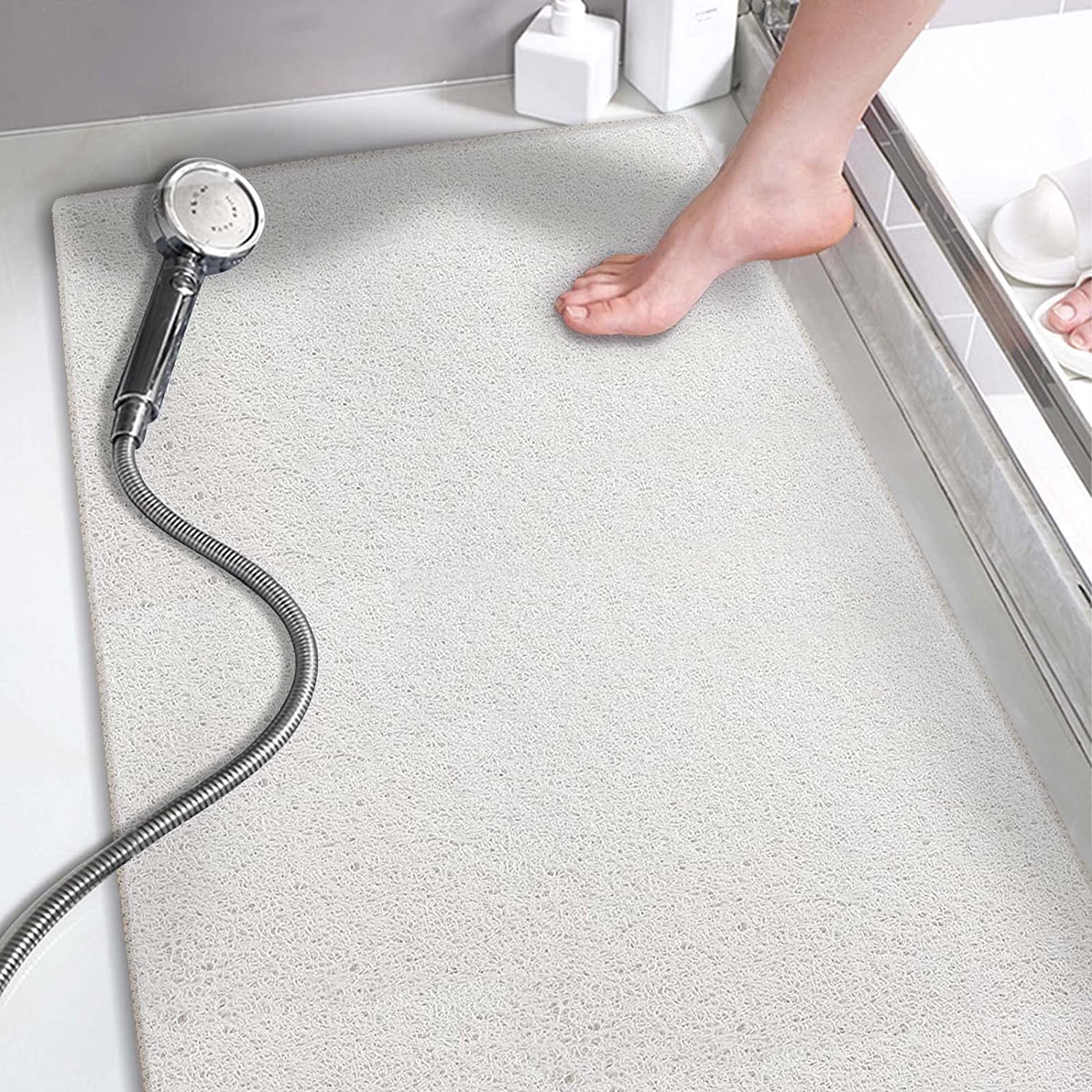 Jolof Store Loofah Shower Mat – Non-Slip Anti-Mould PVC Bath Mat, 40x100cm
