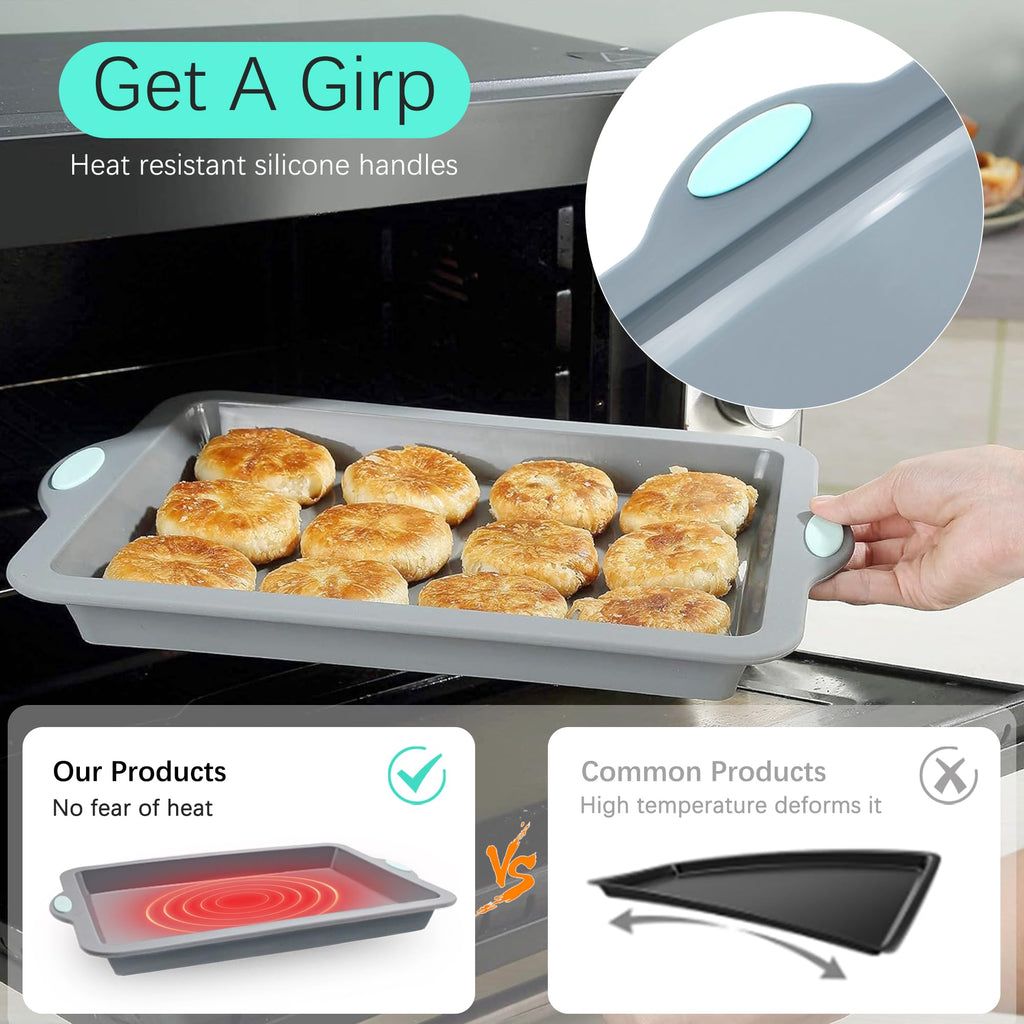 To encounter 4-Piece Silicone Bakeware Set with Metal Frame – Grey