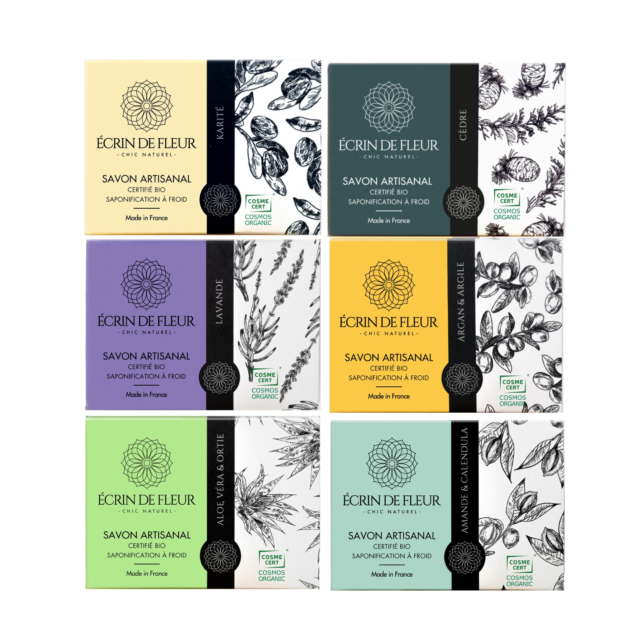 Écrin de Fleur Organic Artisanal Soap 6-Pack – French Cold Process