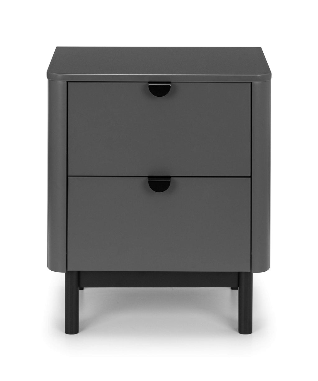 Julian Bowen Chloe Bedside Table, 2 Drawer, Grey - H53 x W46 x D34cm - image 2
