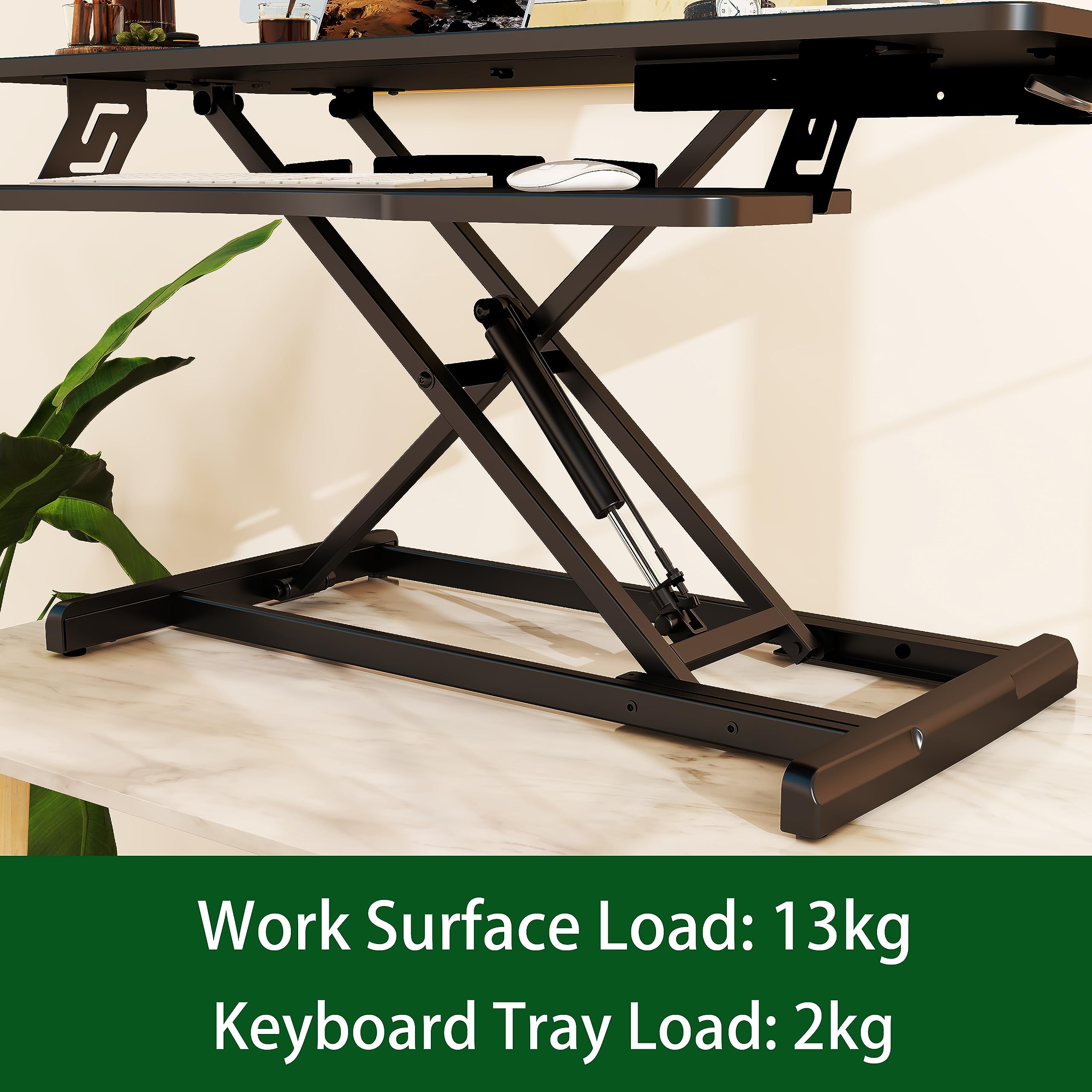 Lubvlook Standing Desk Converter | 37.4" Sit Stand Riser with Keyboard Tray