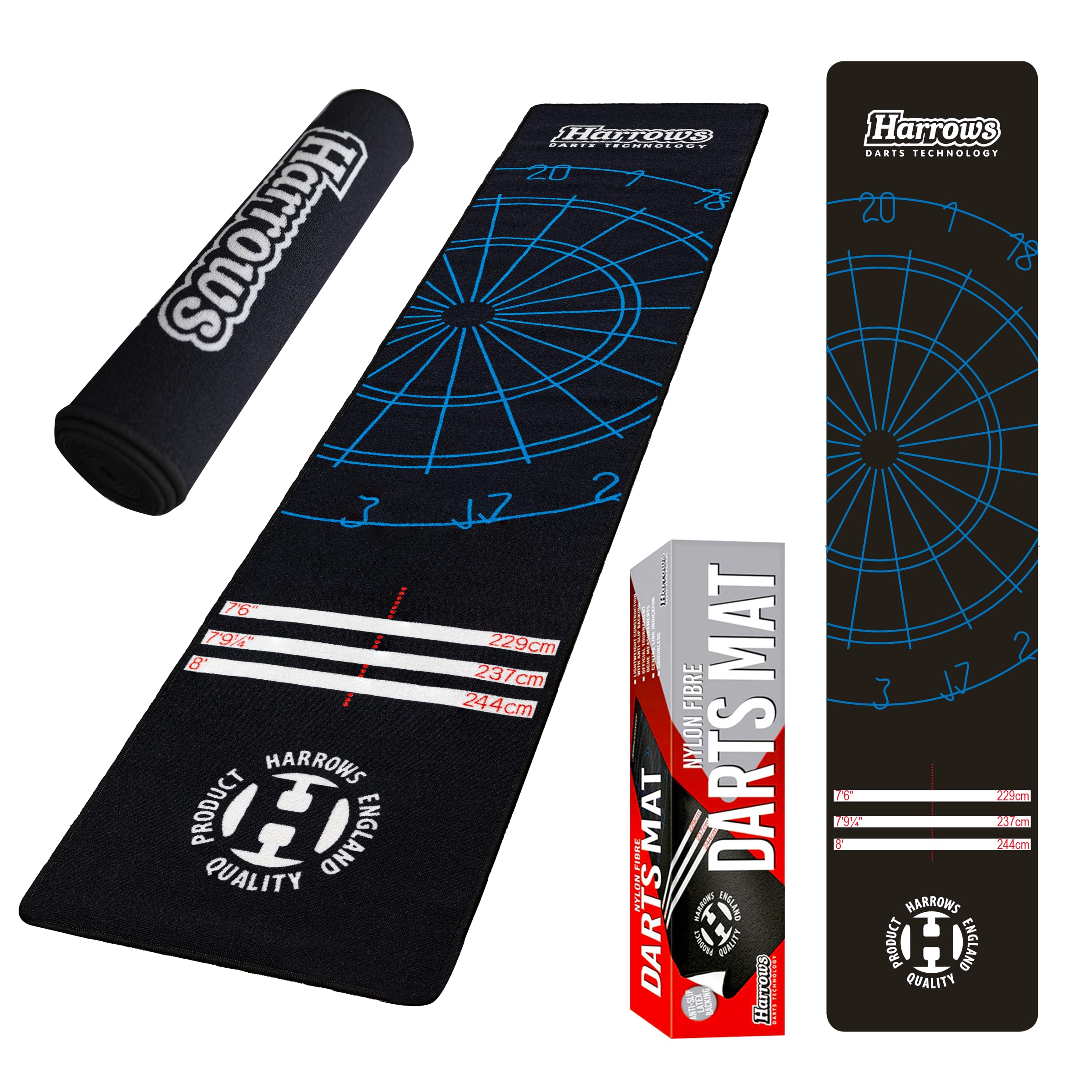 Harrows Professional Darts Mat – Non-Slip Rubber Backing with Oche