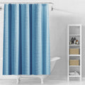 Stfery Shower Curtain Waffle Pattern White Shower Curtain 180 x 200 cm Water-Repellent Fabric Shower Curtain Anti Mould - image 1