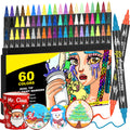 Jolof Store 60 Colors Dual Tip Acrylic Paint Pens for Rock Painting