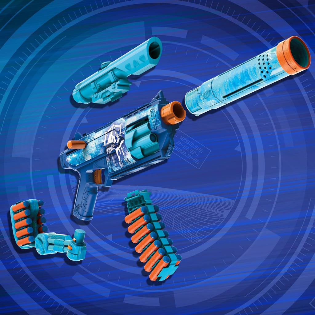 Nerf Loadout FrostFusion Blaster with 30 N1 Darts and 4 Attachments