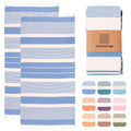 MOMOMUS 2-Pack XL Cotton Beach Towels - Sky Blue Fouta (90x180cm)