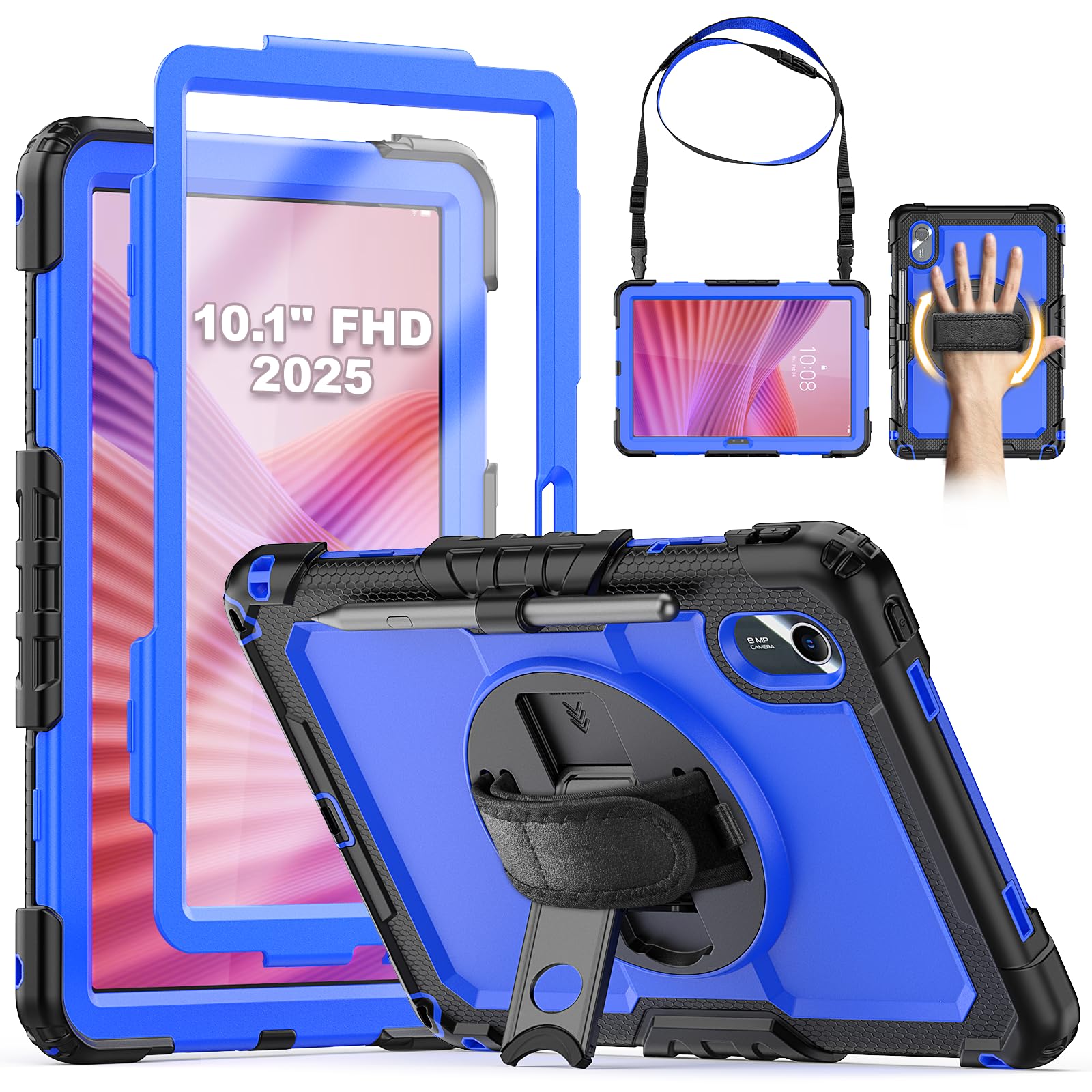 SEYMCY Lenovo Tab 10.1 2025 Case | Shockproof Cover with 360 Stand