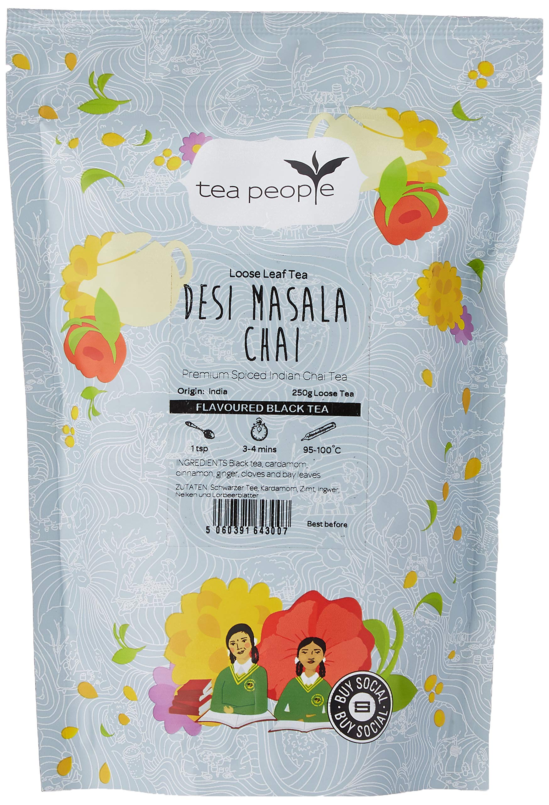 Tea People Desi Masala Chai – Premium Whole Leaf Black Tea, 250g