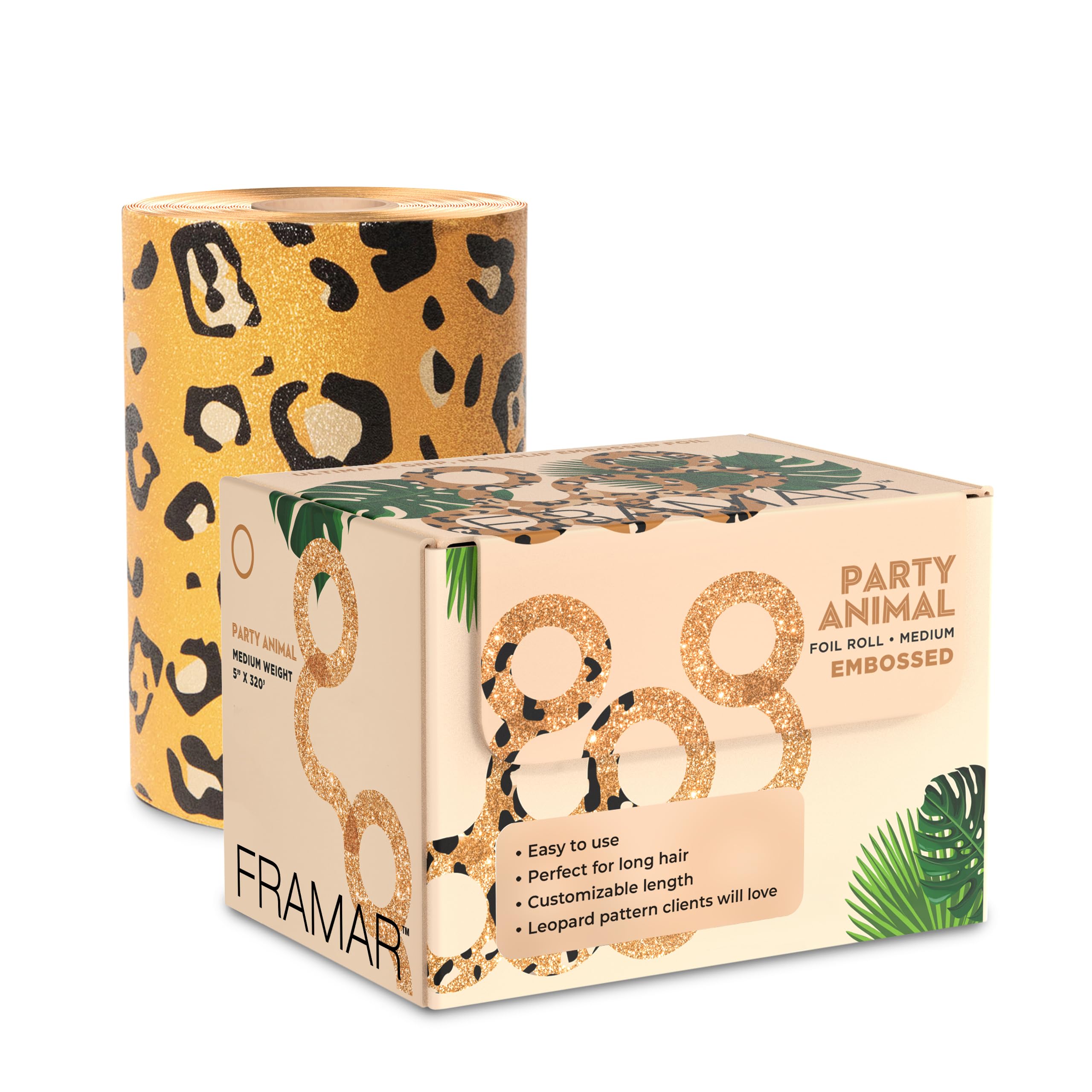 Framar Leopard Embossed Hair Foil – 320ft Roll for Highlighting