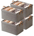AARAINBOW Wardrobe Clothes Storage Boxes 4 Pc, Stackable Fabric Boxes with Lids Closet Storage - image 1