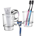 MaxHold Suction Cup Double Toothbrush Holder – Rustproof Stainless Steel