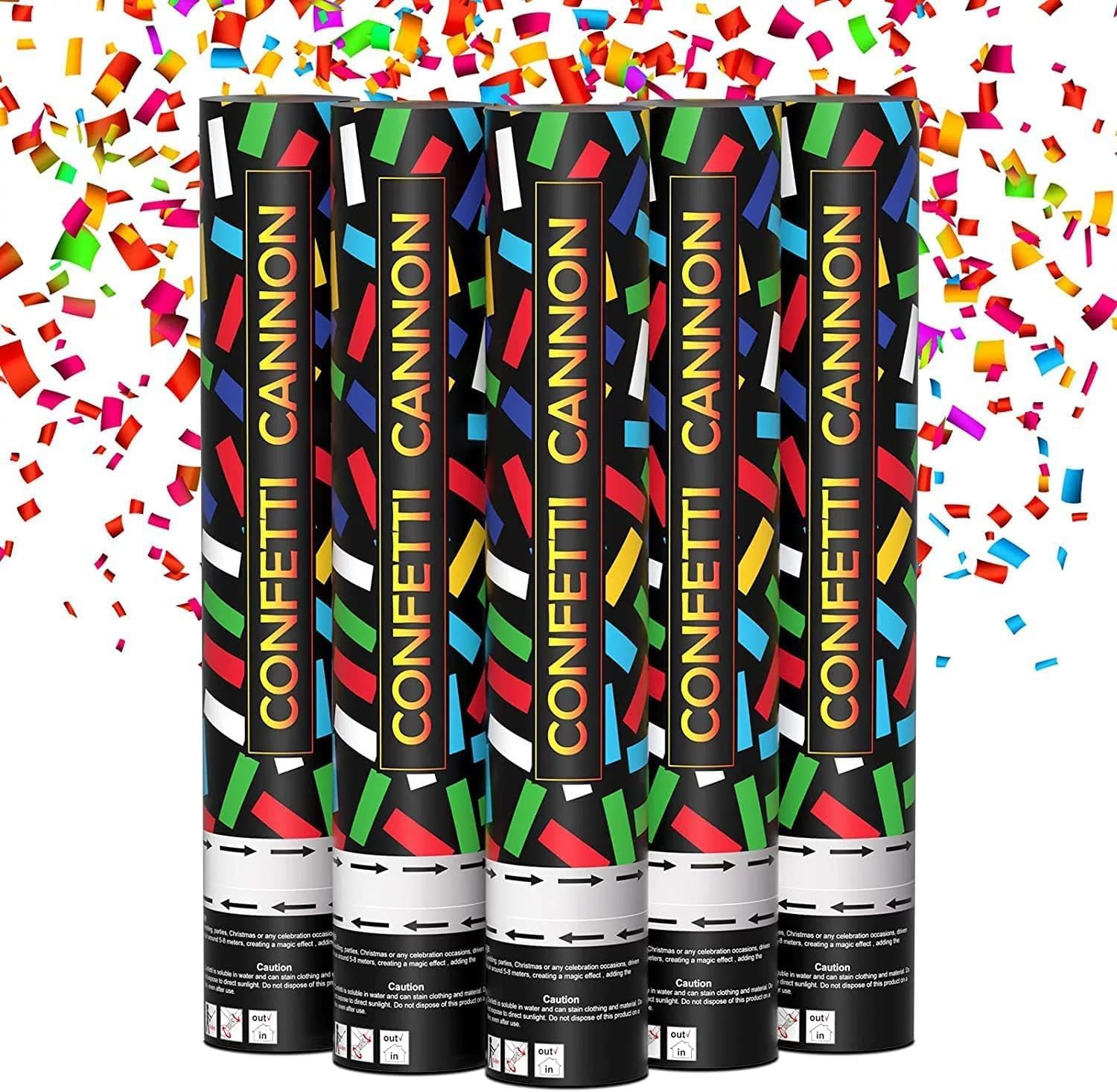 Confetti Cannons – 5 Pack Biodegradable Paper Party Poppers