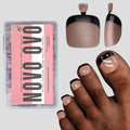 NOVO OVO Soft Gel Press on Toenails – Black French Tip Matte Full Cover
