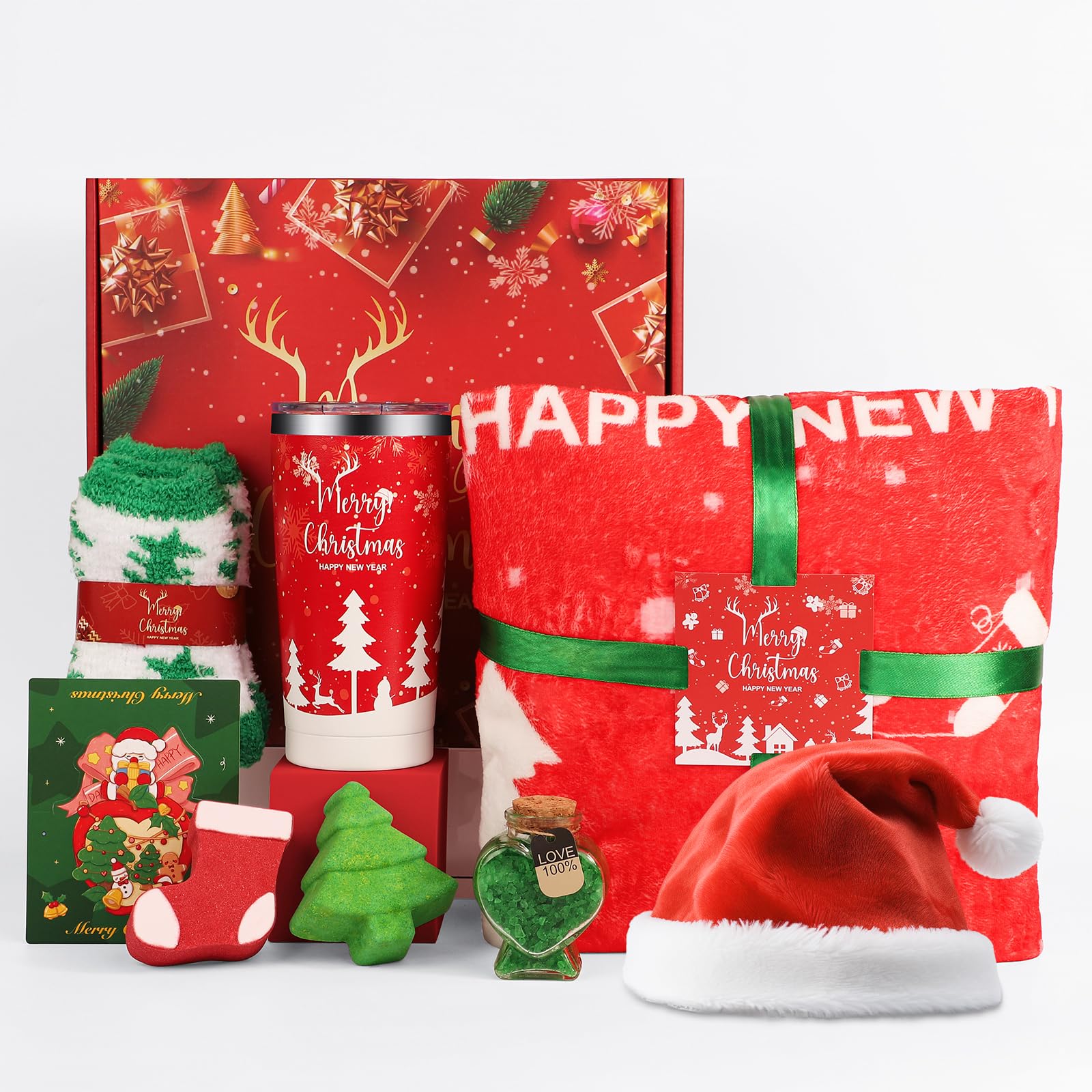 Christmas Spa Gift Basket for Women | 9-Piece Self Care Set