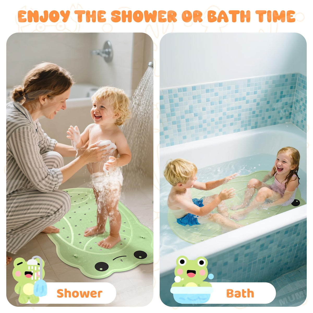 Baby Bath Mat for Tub Non Slip 76 x 45 cm Soft Rubber Shower Mat for Kids - image 5