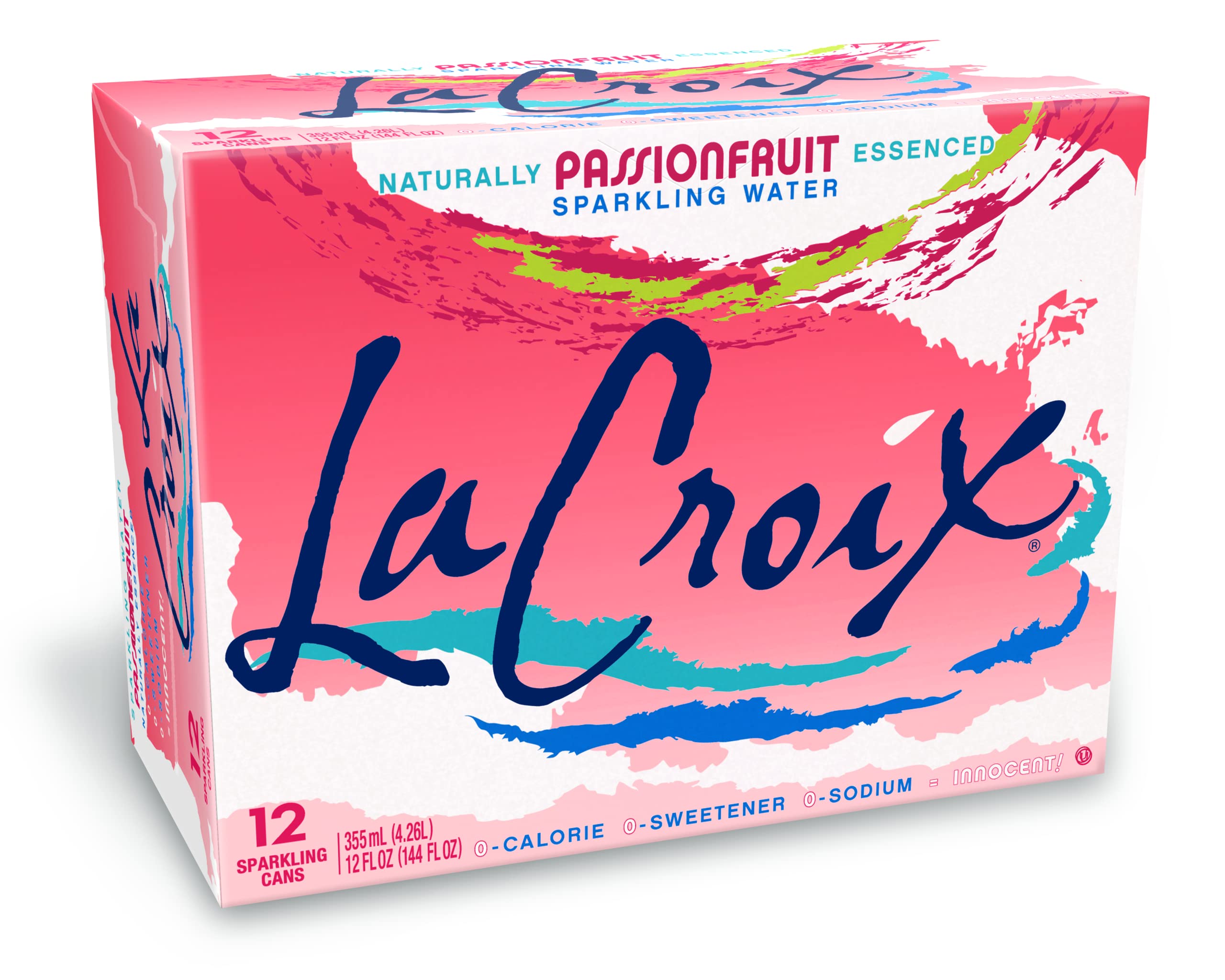 LaCroix Passionfruit Sparkling Water – 355ml Cans (Pack of 12)