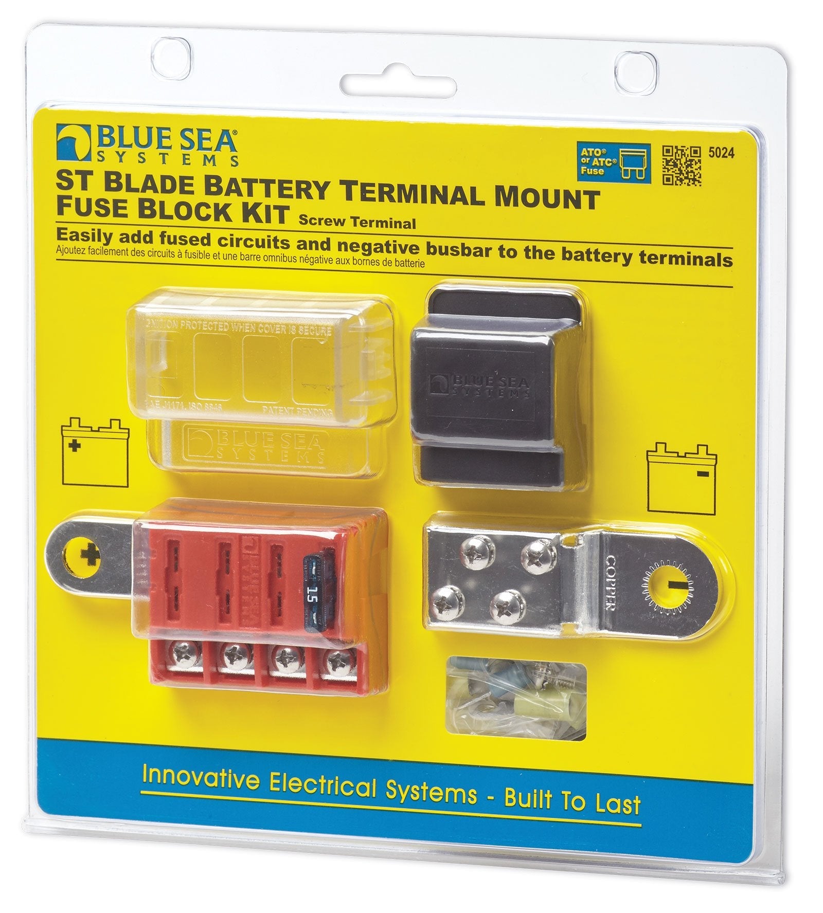Blue Sea Systems 5024 ST Blade Fuse Block Battery Terminal Mount Kit