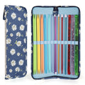 Aeelike Knitting Needle Case – 14 Inch Long Storage Organizer, Midnight Blue