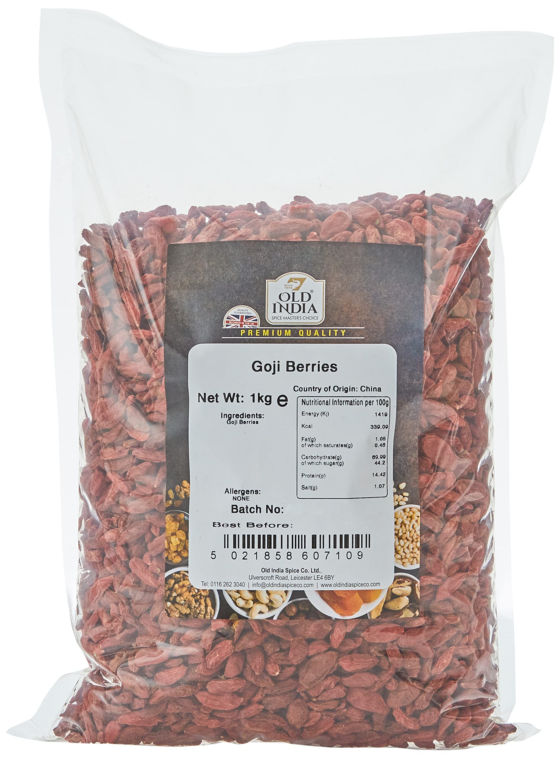 Old India Goji Berries 1kg – Premium Dried Fruit Superfood Snack
