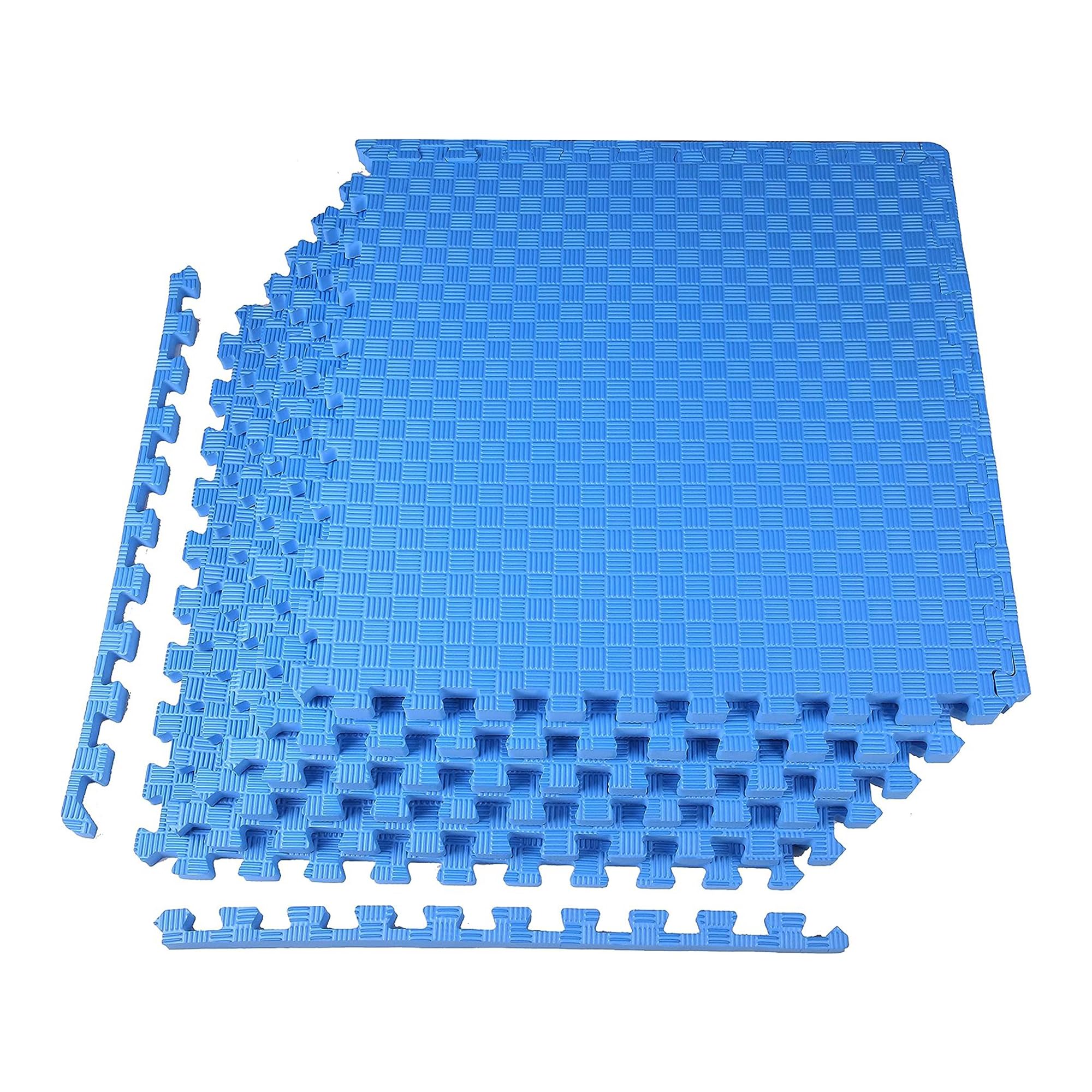 BalanceFrom 1 Inch Thick Puzzle Exercise Mat - EVA Foam Gym Tiles, 24 Sq Ft