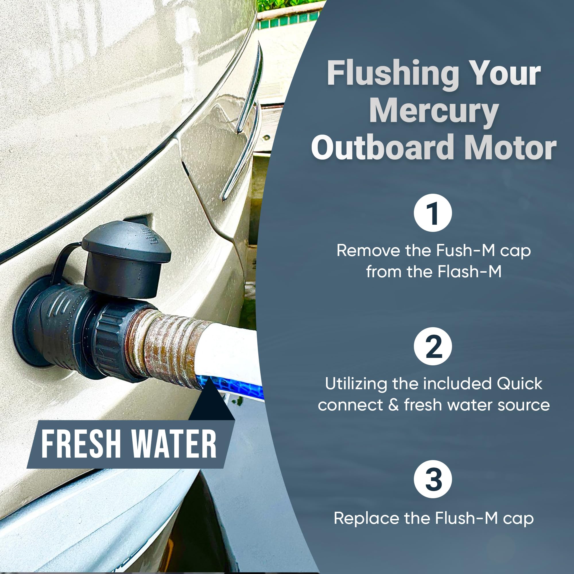Flush-M Outboard Quick Connect Flush Kit for Mercury 75-500HP Engines