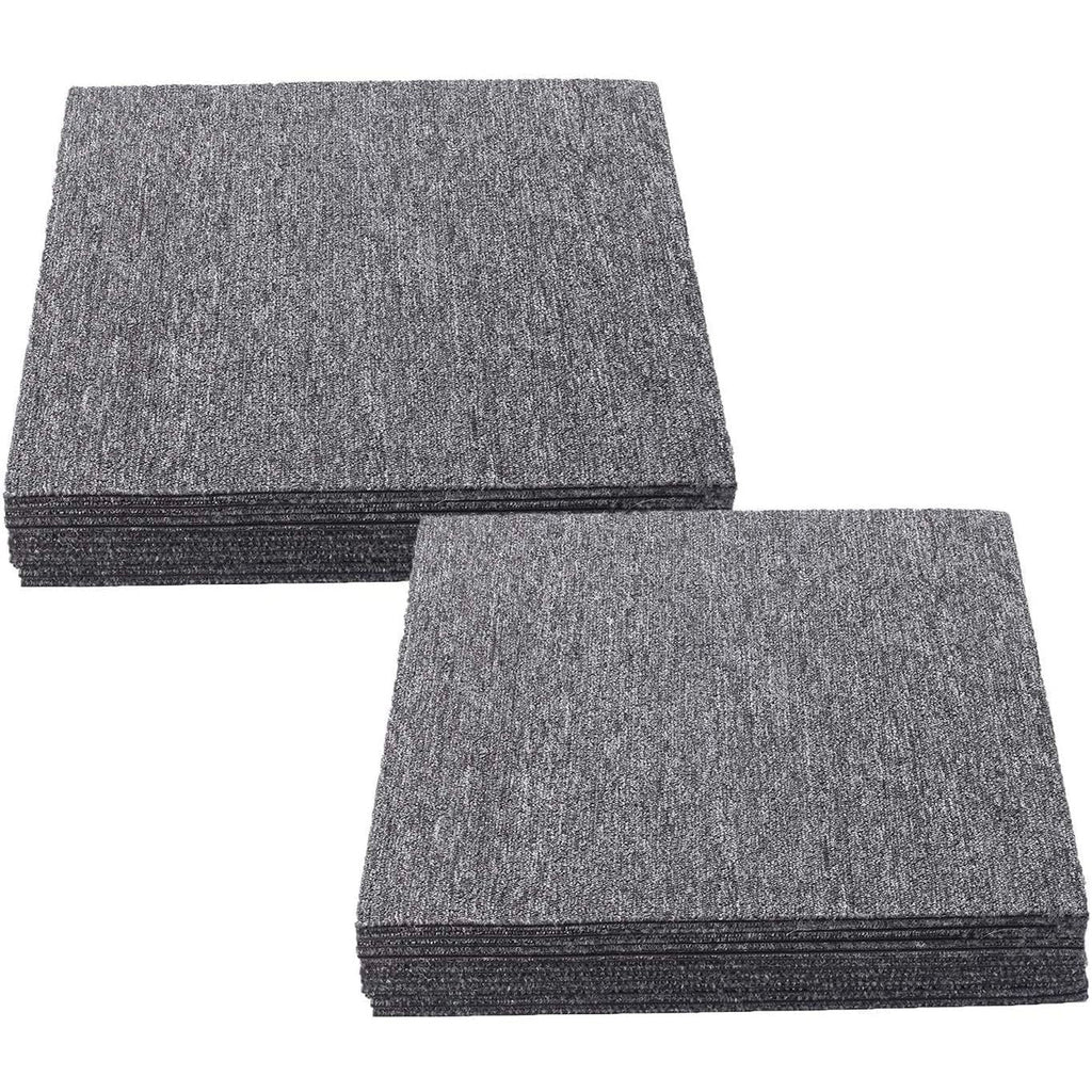 Nisorpa Dark Grey Carpet Tiles | 20PCS Heavy Duty Commercial Flooring